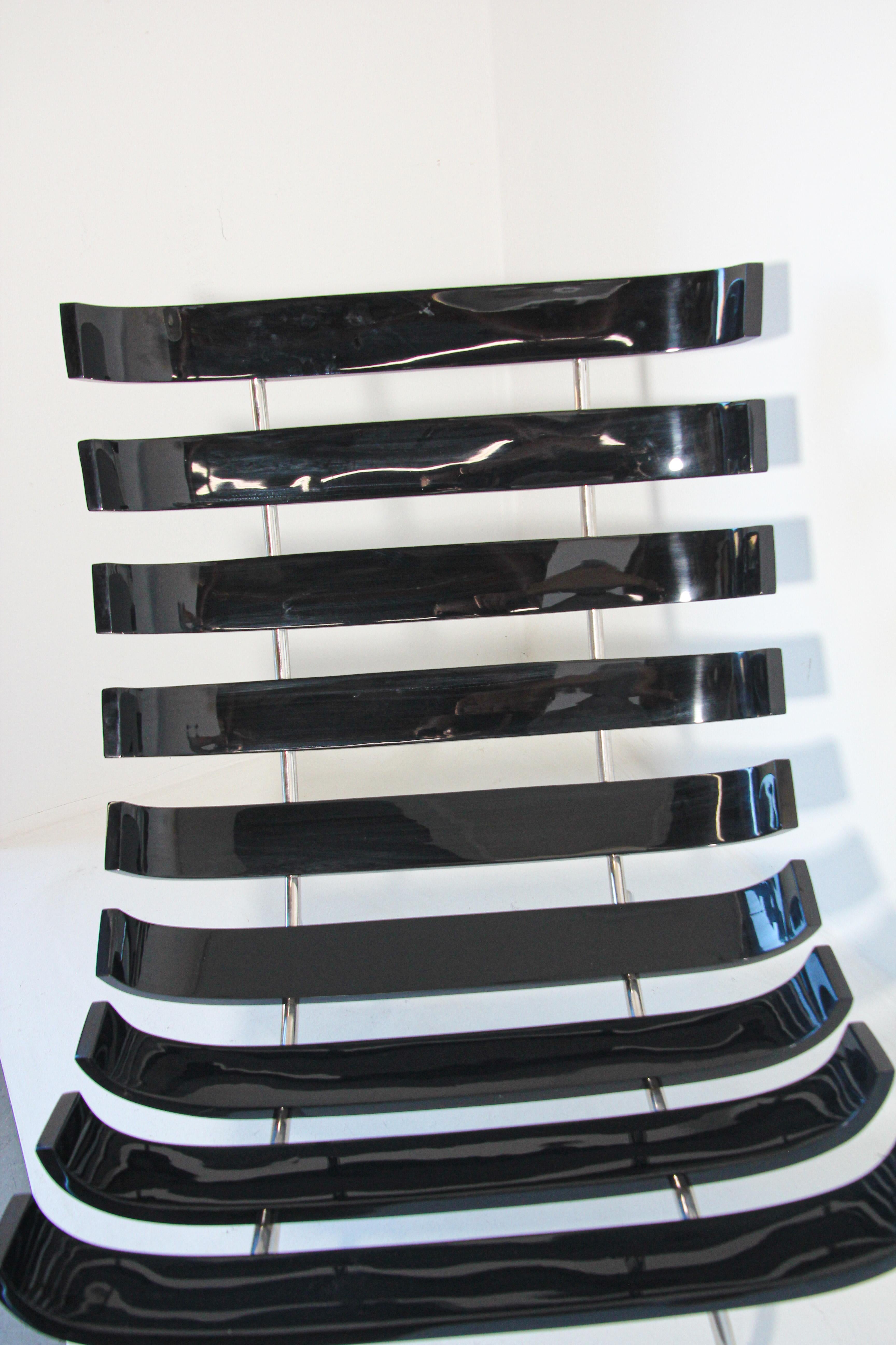 Sedia Costela Style Lounge nera in vendita 4