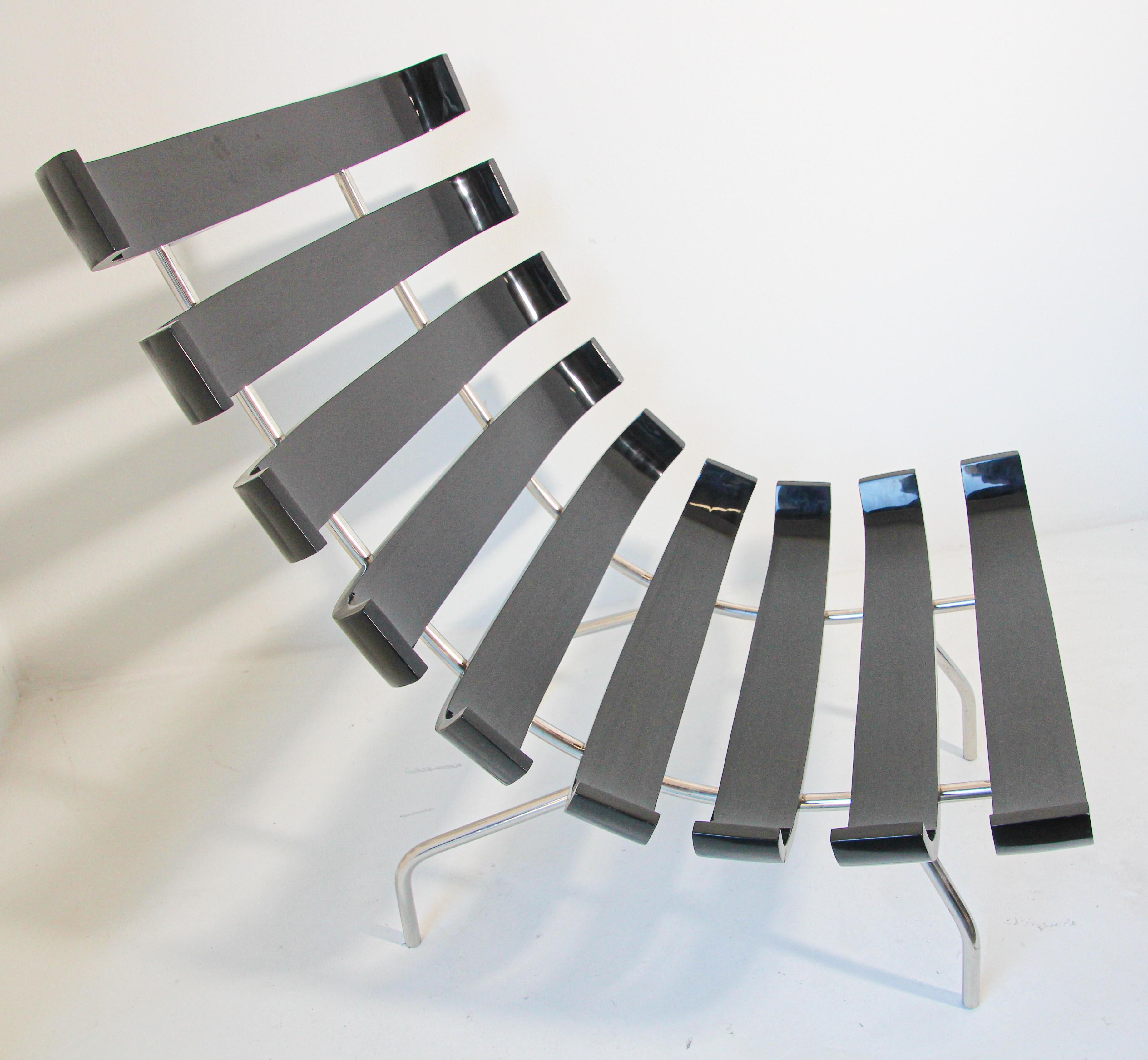 Sedia Costela Style Lounge nera in vendita 1