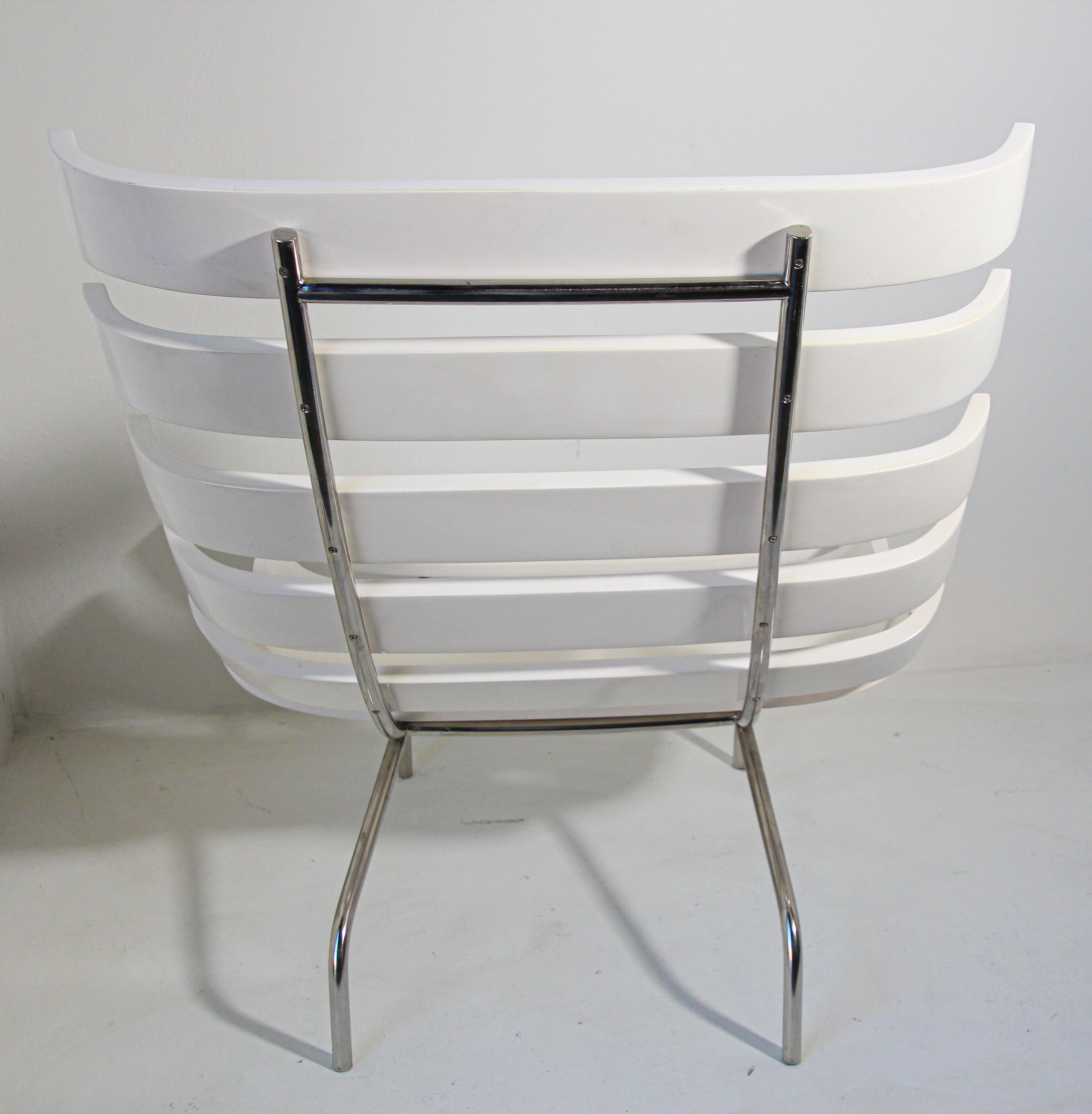 Loungesessel im Costela-Stil, weißer Stuhl nach Martin Eisler Carlo Hauner im Angebot 6