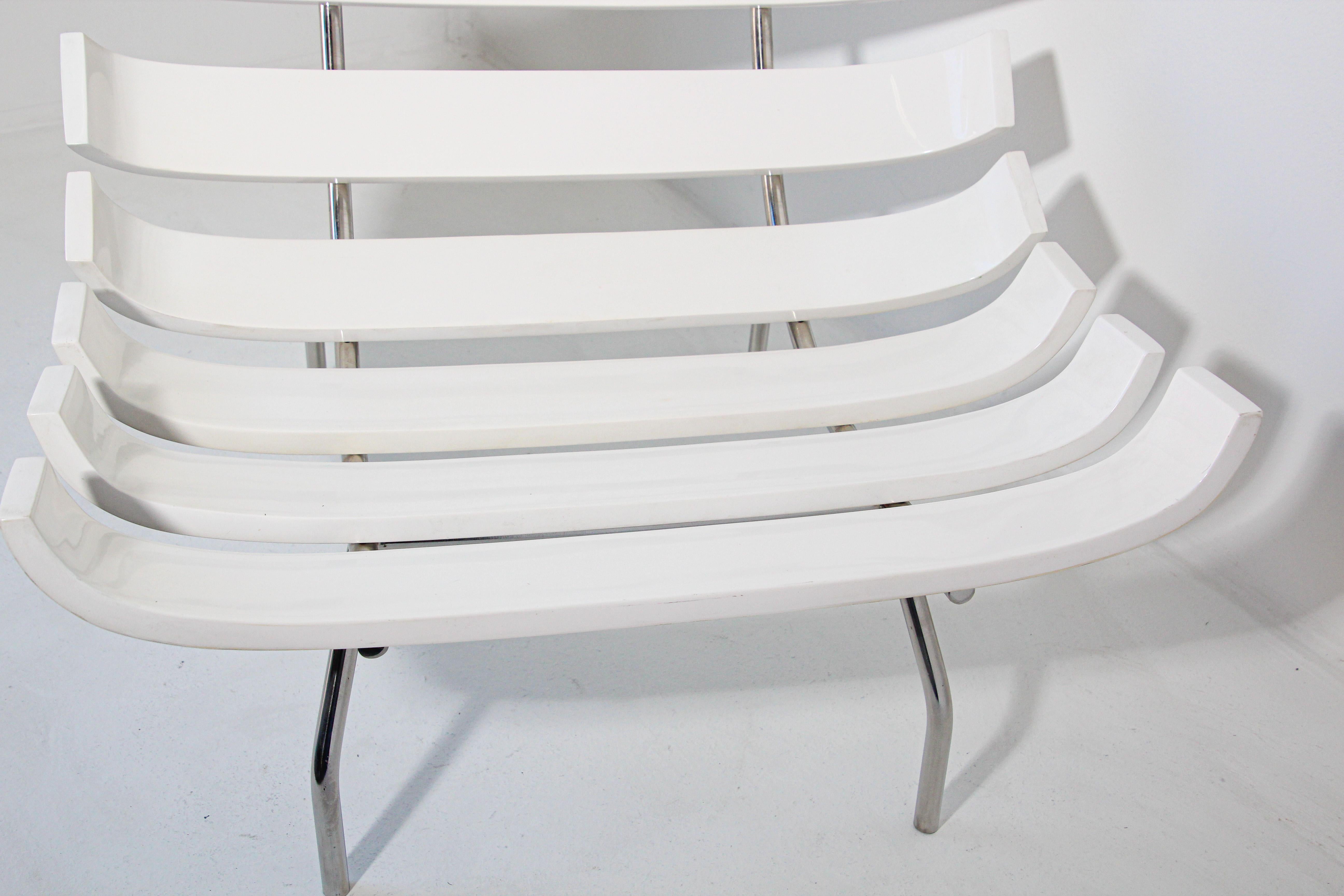 European Costela Style Lounge White Chair after Martin Eisler Carlo Hauner For Sale