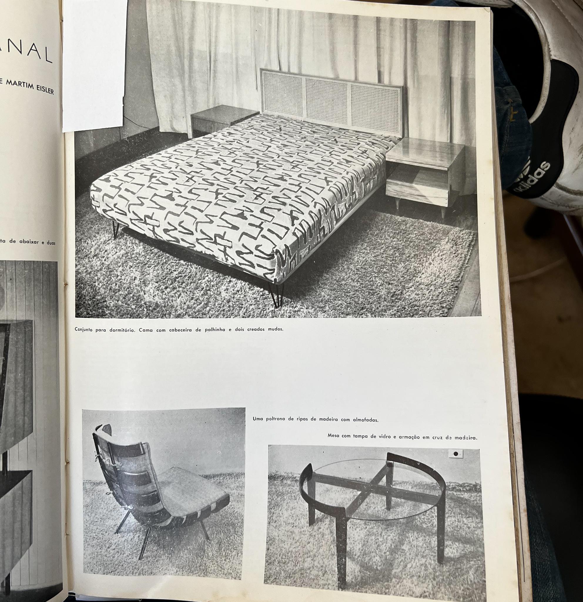 “Costella” Armchair in Hardwood & Fabric att. to Martin Eisler, 1950’s Brazil For Sale 4