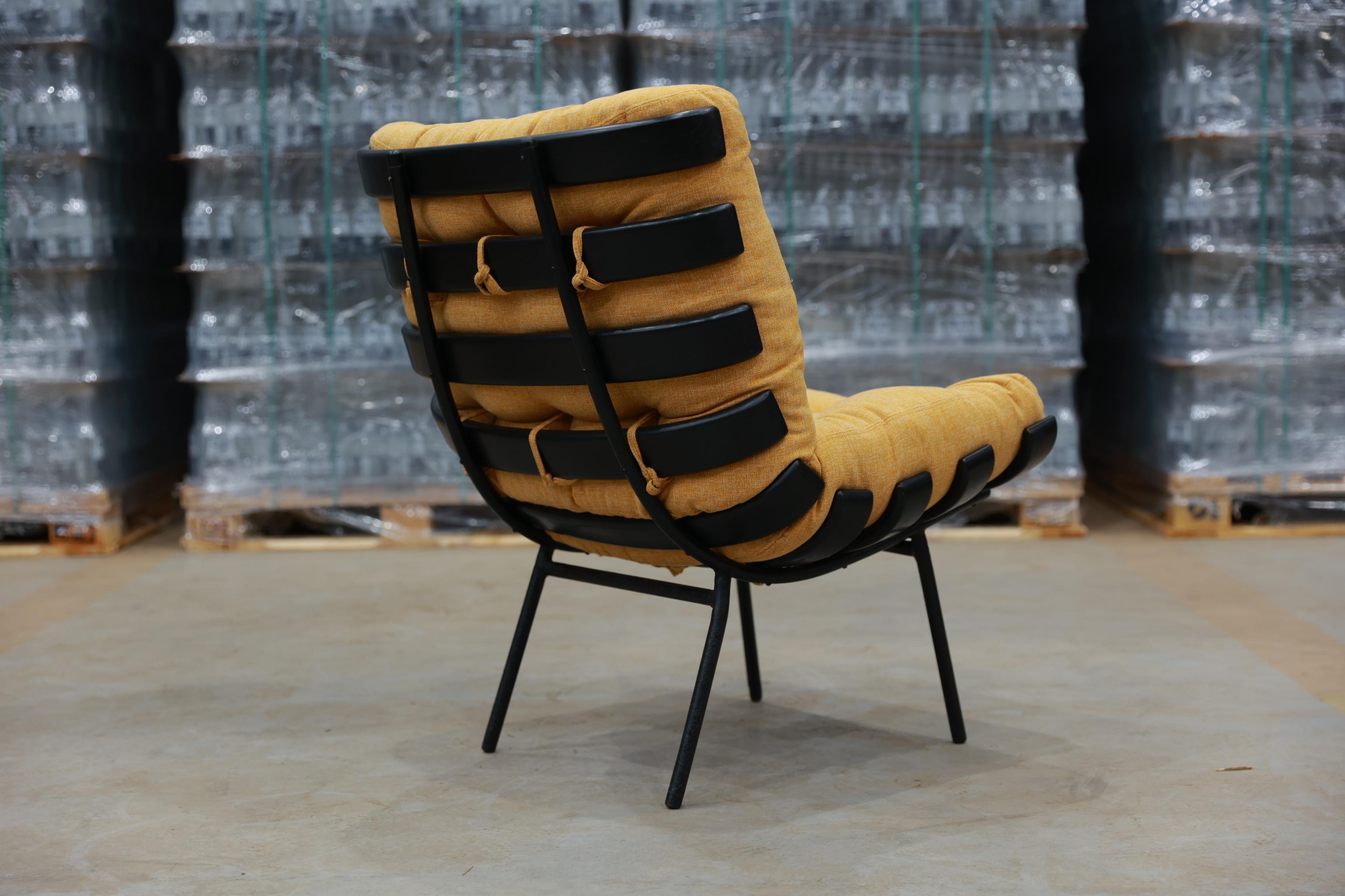 Brazilian “Costella” Armchair in Hardwood & Fabric att. to Martin Eisler, 1950’s Brazil For Sale