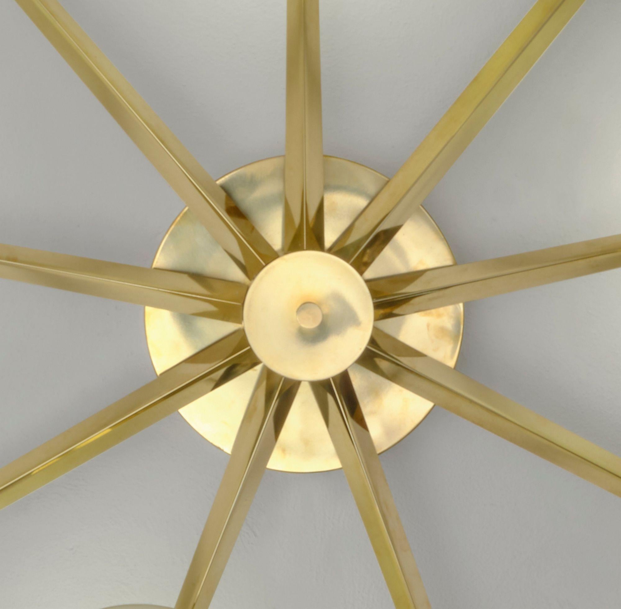 Costellazione Asymmetrical Flush Chandelier Piattelli Design 9-Shades Calacatta For Sale 3