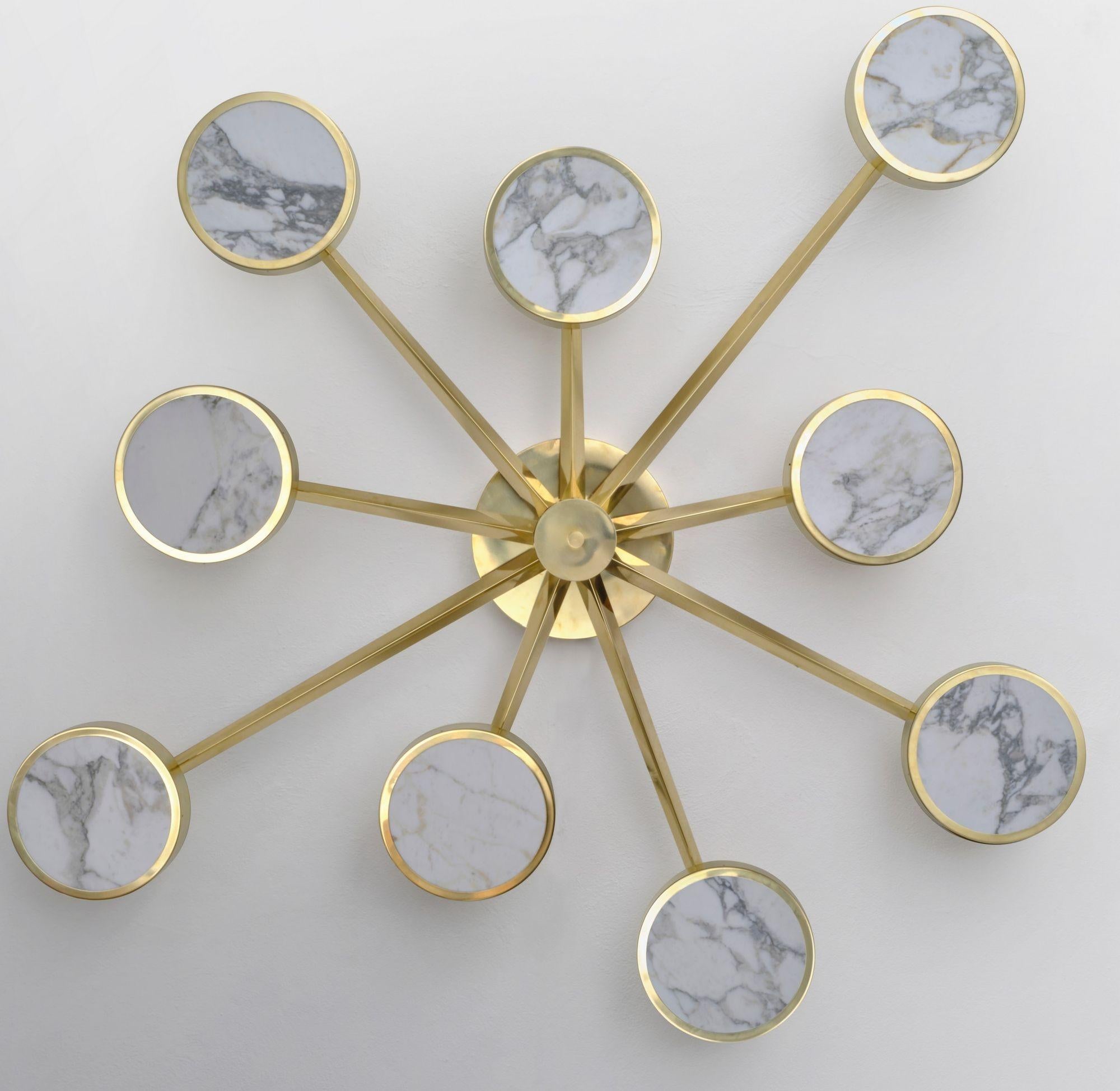 Costellazione Asymmetrical Flush Chandelier Piattelli Design 9-Shades Calacatta In New Condition For Sale In Tavarnelle val di Pesa, Florence