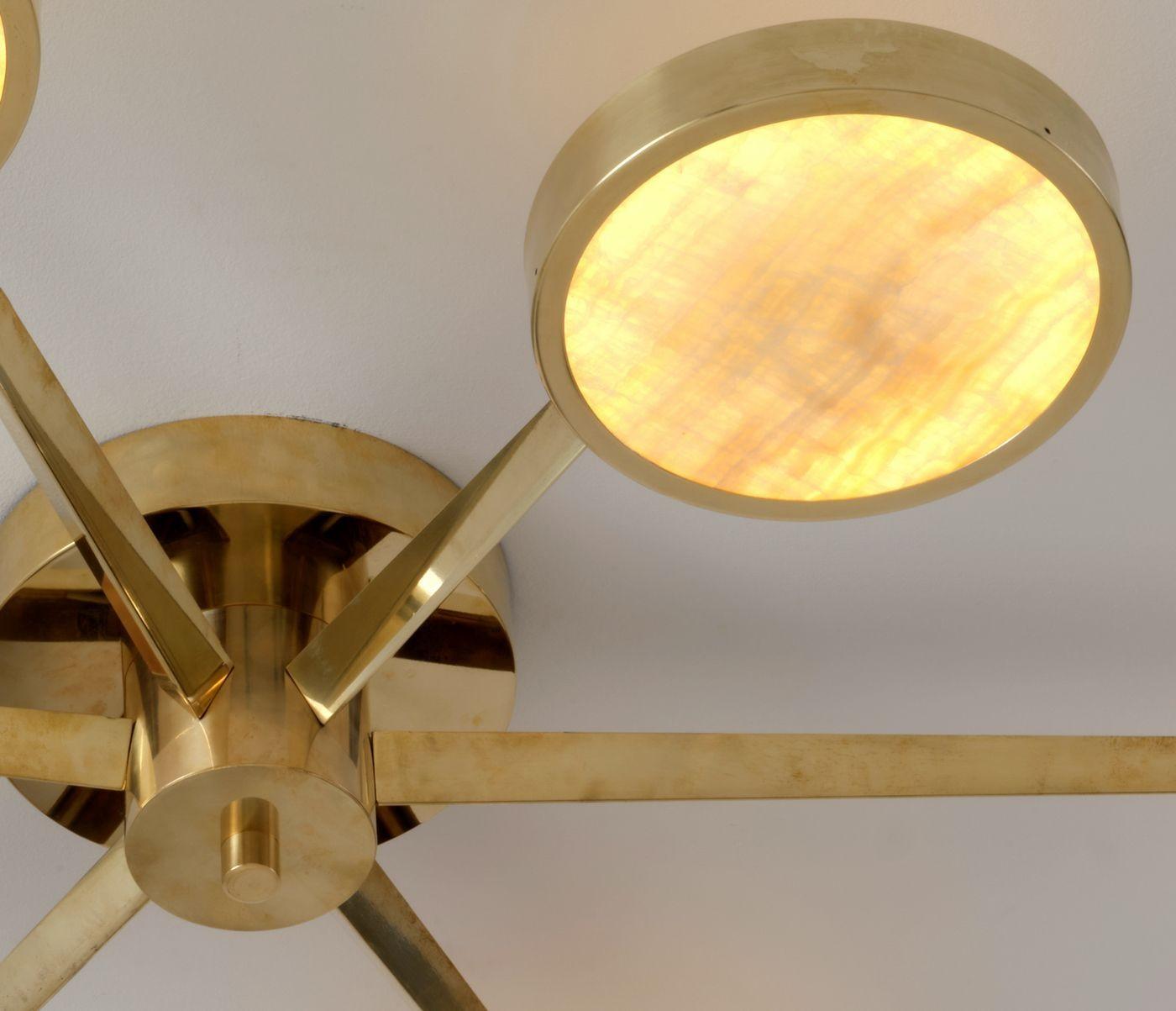 Costellazione Lustre affleurant en laiton Onyx 6 bras Silvio Piattelli Design en vente 4