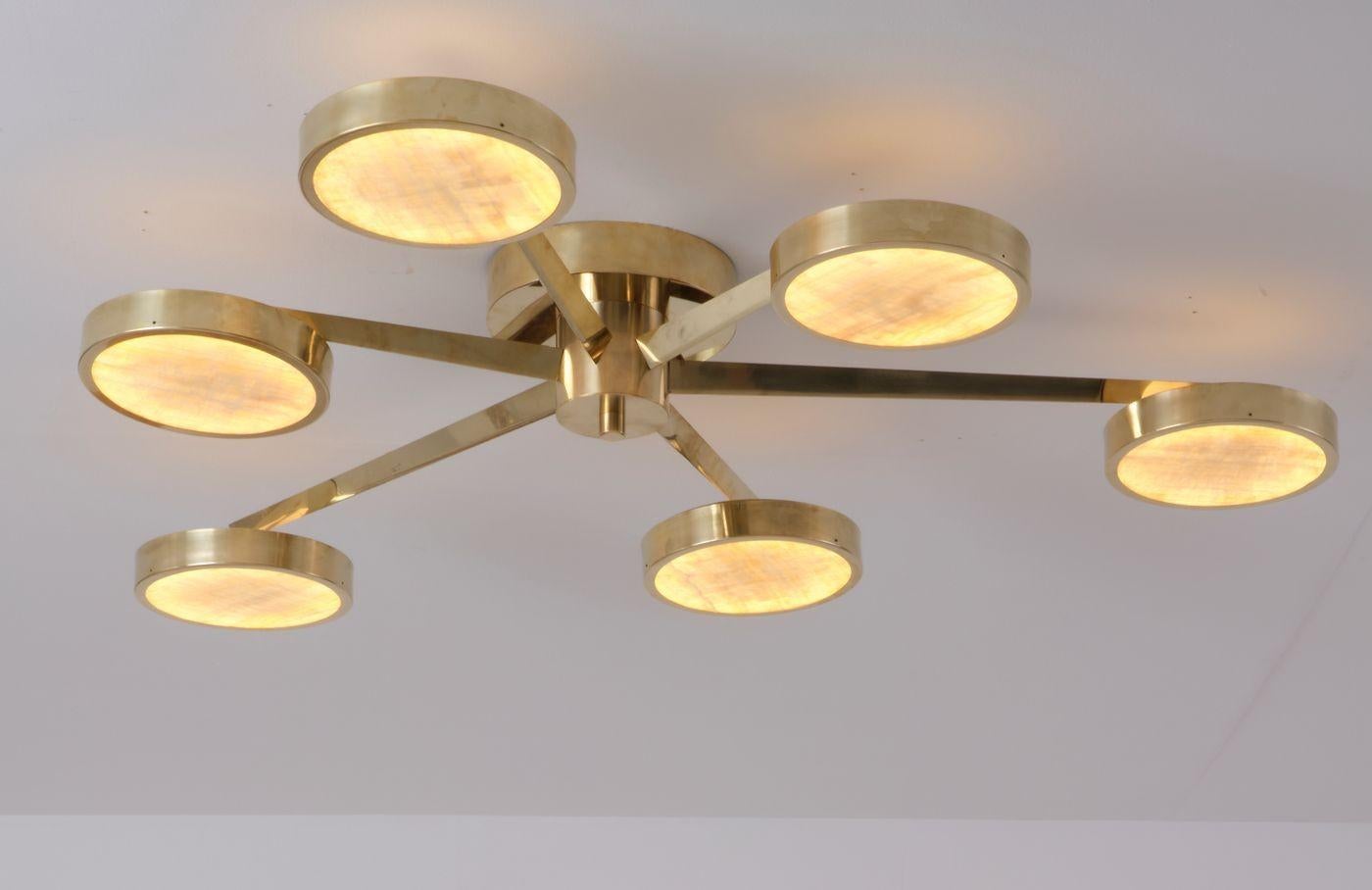 Costellazione Lustre affleurant en laiton Onyx 6 bras Silvio Piattelli Design en vente 2