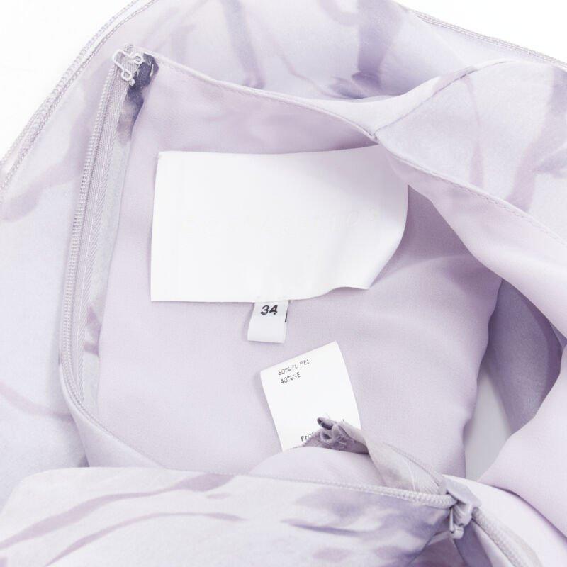 COSTERELLOS tuta con cintura con maniche a farfalla a fiori viola FR34 XS in vendita 4
