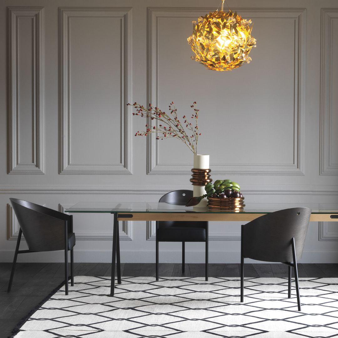 XXI secolo e contemporaneo Poltrona Costes Grey Oak/Pelle/Acciaio verniciato-Nat/Nero/Nero by Driade in vendita