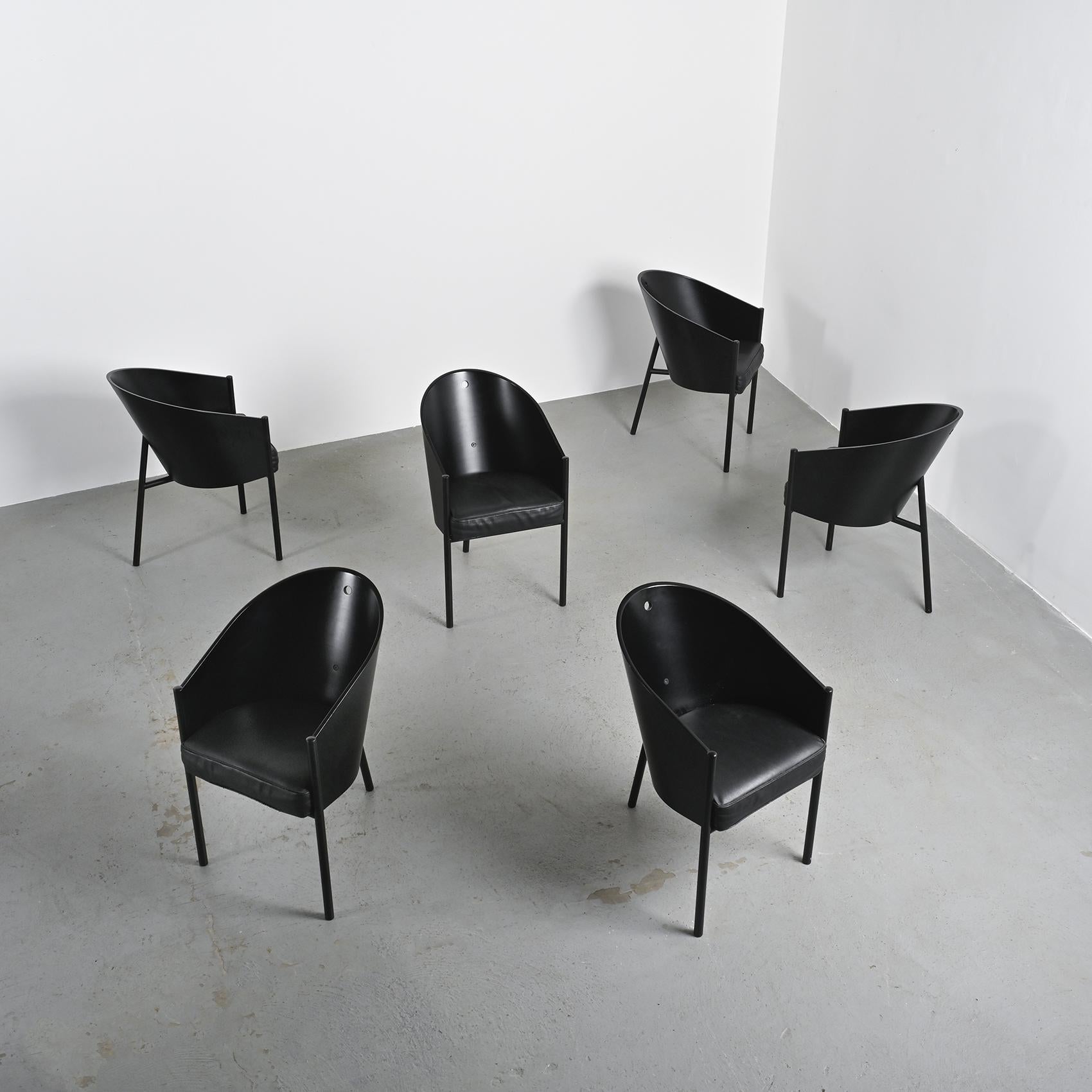 Sillones Costes de Philippe Starck, hacia 1984, Juego de seis Cuero en venta