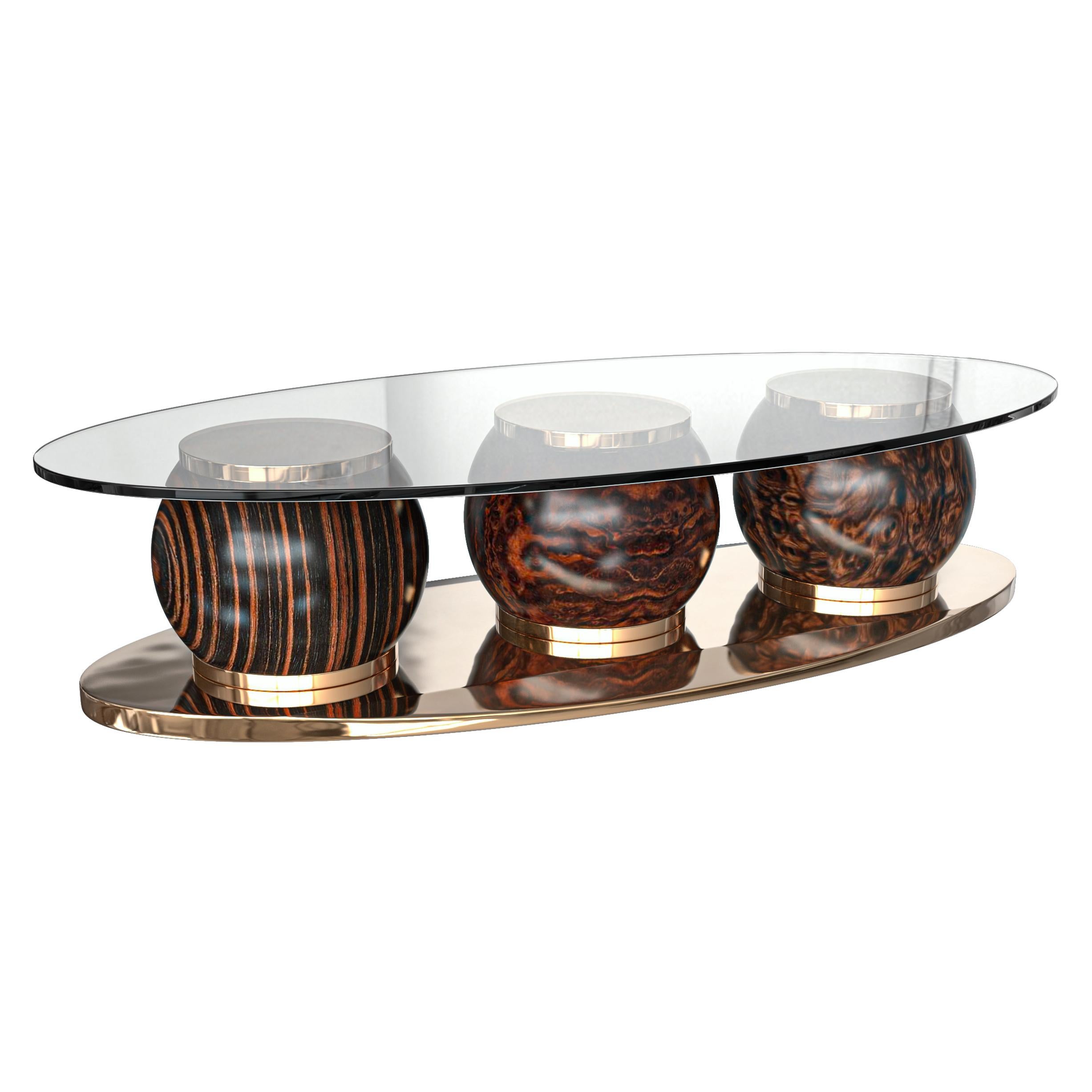Fait main Table basse Costiera avec bronze, faite à la main, Istanbul en vente