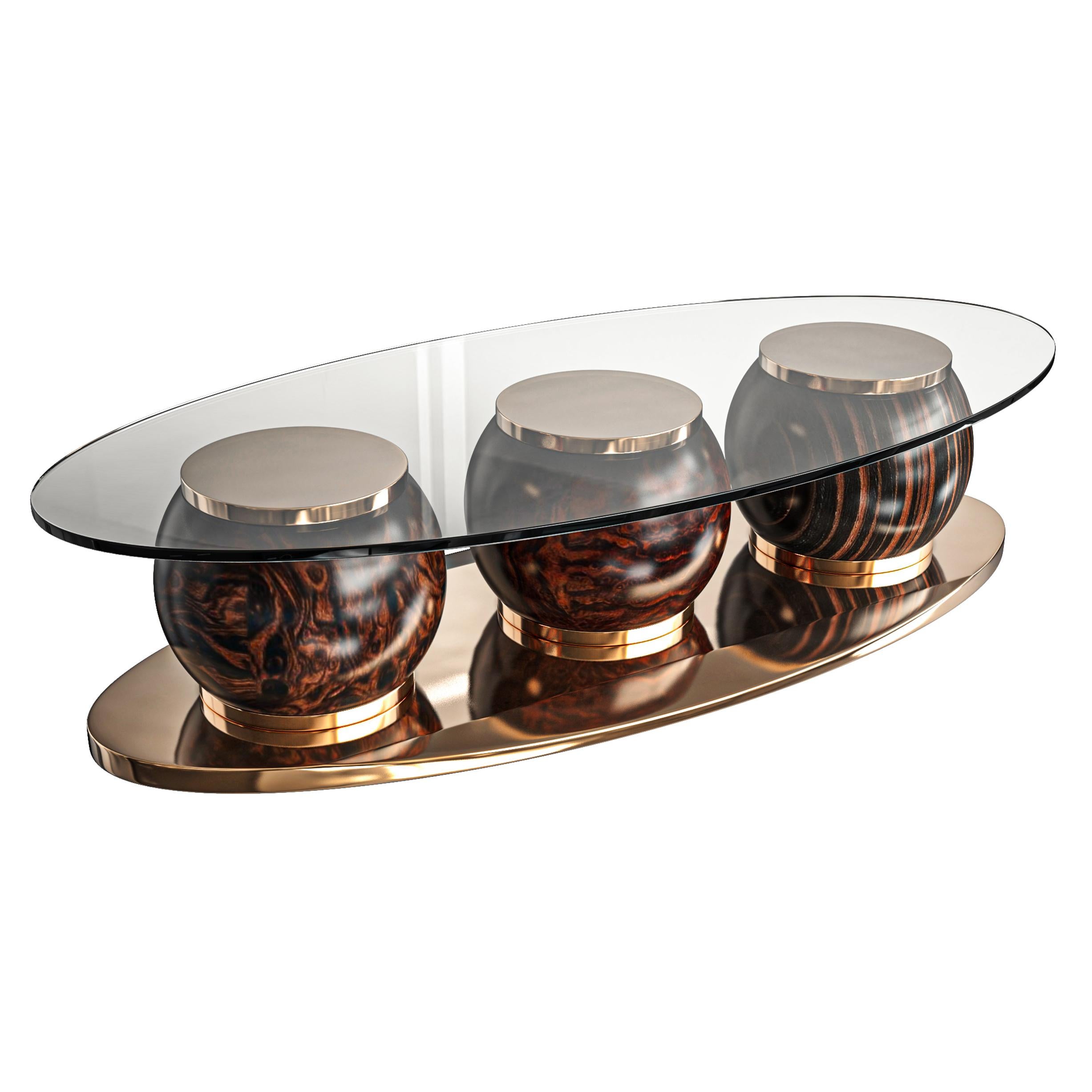 Table basse Costiera avec bronze, faite à la main, Istanbul en vente 1