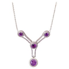 Collana "Costis" Circle In Motion, ametiste viola 10,94 carati, zaffiri viola