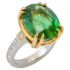 "Costis" Eagle Claw Ring with 17.14 Carats Green Tourmaline and Diamonds