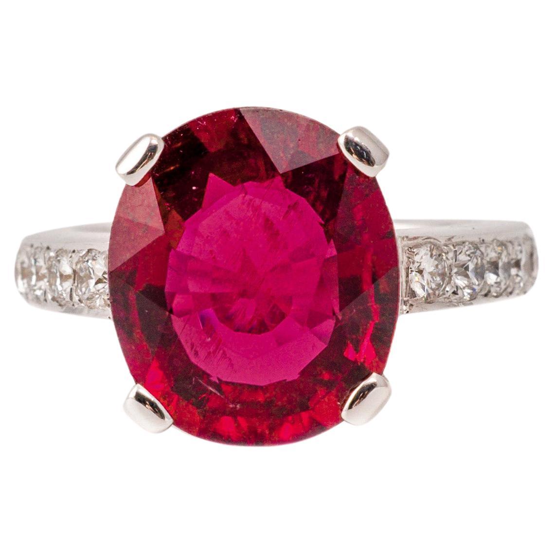 "Costis" Eagle Claw Ring with 7.46 Carats Rubellite and Diamonds For Sale