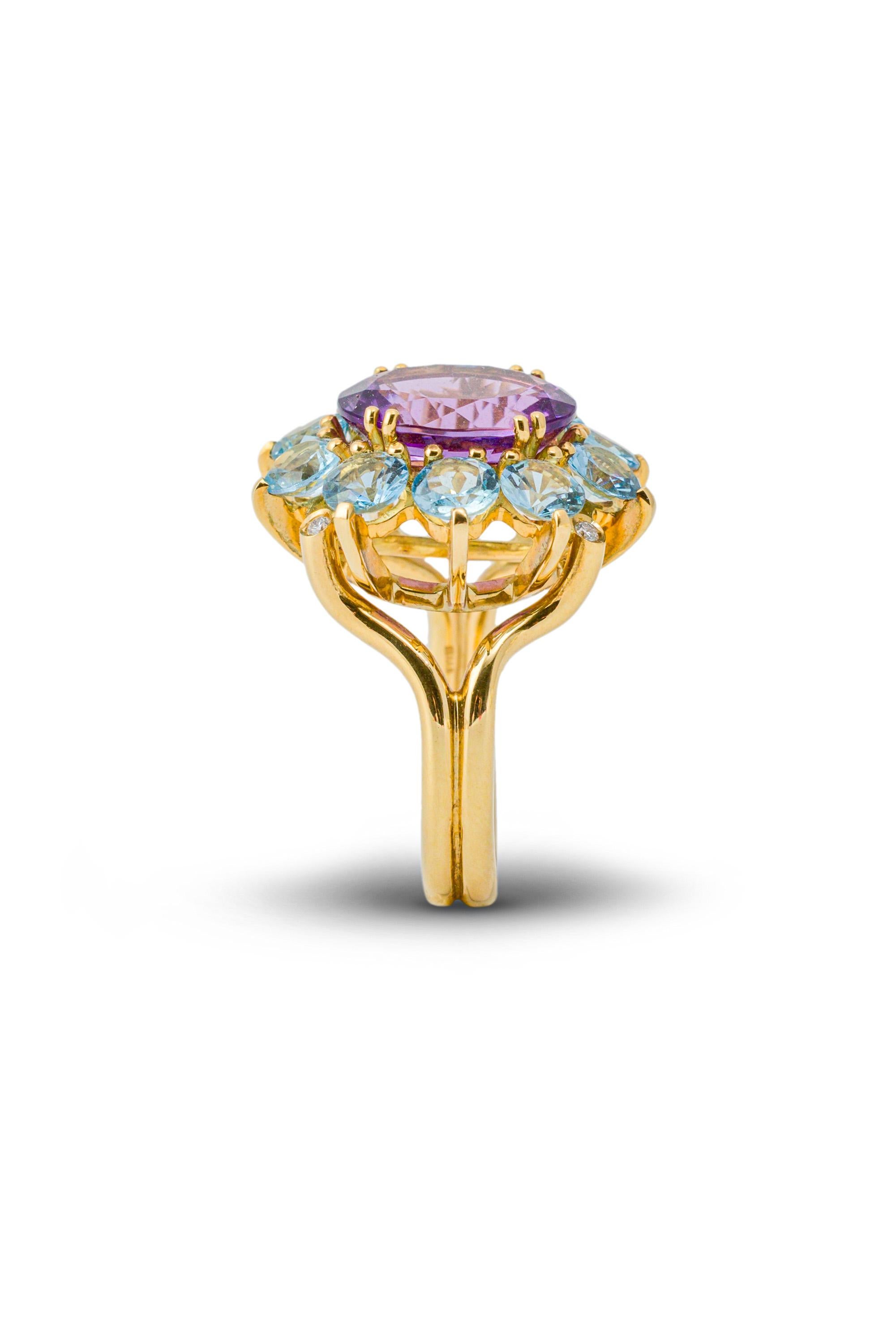 Moderno Anello con rosetta Imperial Gold 