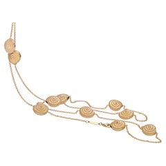 "Costis" Snail Shell Necklace with 10 Snail Motifs, Handcrafted in 18K Gold 