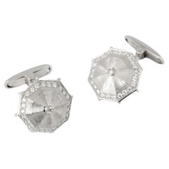 "Costis" Umbrella Collection Cufflinks WG with 0.73 carats Diamonds on the rim