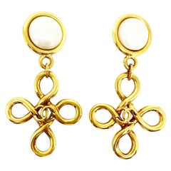 Vintage Costume Chanel Dangle Clip- On Earrings