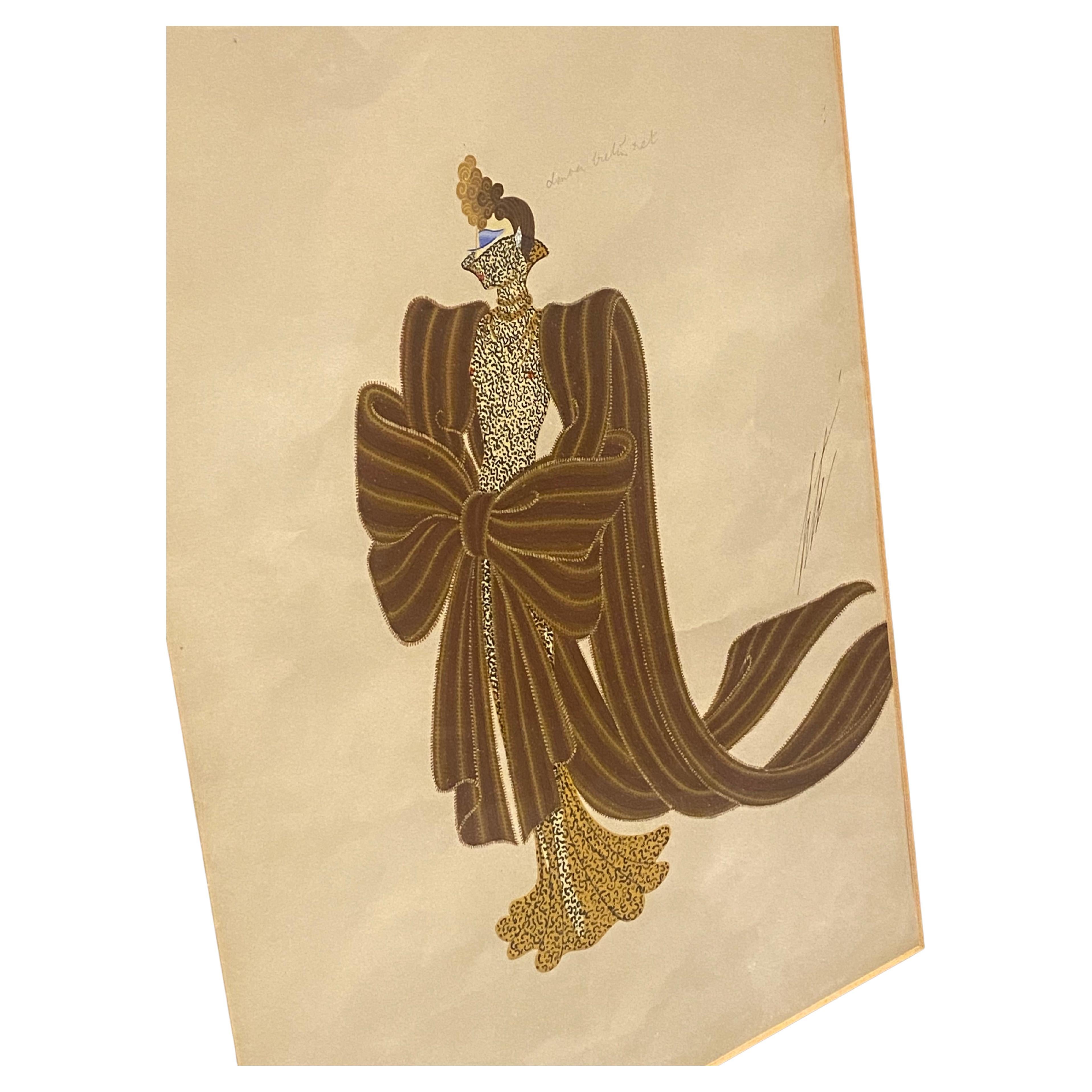 Painting “Costume Design” 
by Romain De Tirtoff Erte (1892 - 1990)

a Russian-born French artist & 
prolific designer in different fields: 
fashion, jewellery, graphic arts, costume design & 
interior decor

Gouache, ink, watercolor 

Signed centre