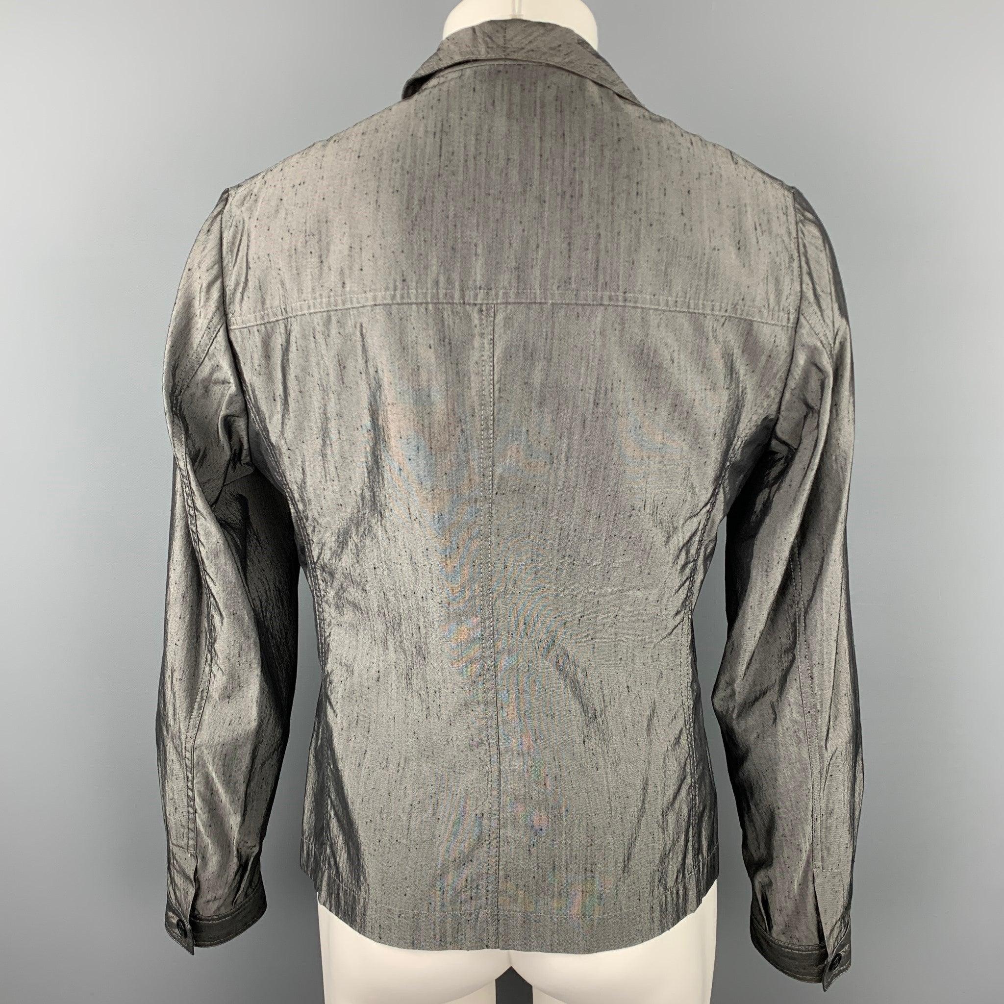 CoSTUME HOMME Size 40 Grey Textured Cotton Blend Buttoned Jacket In Good Condition In San Francisco, CA