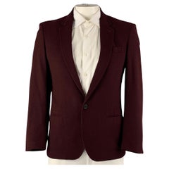 CoSTUME HOMME Size 42 Burgundy Wool Single Button Sport Coat