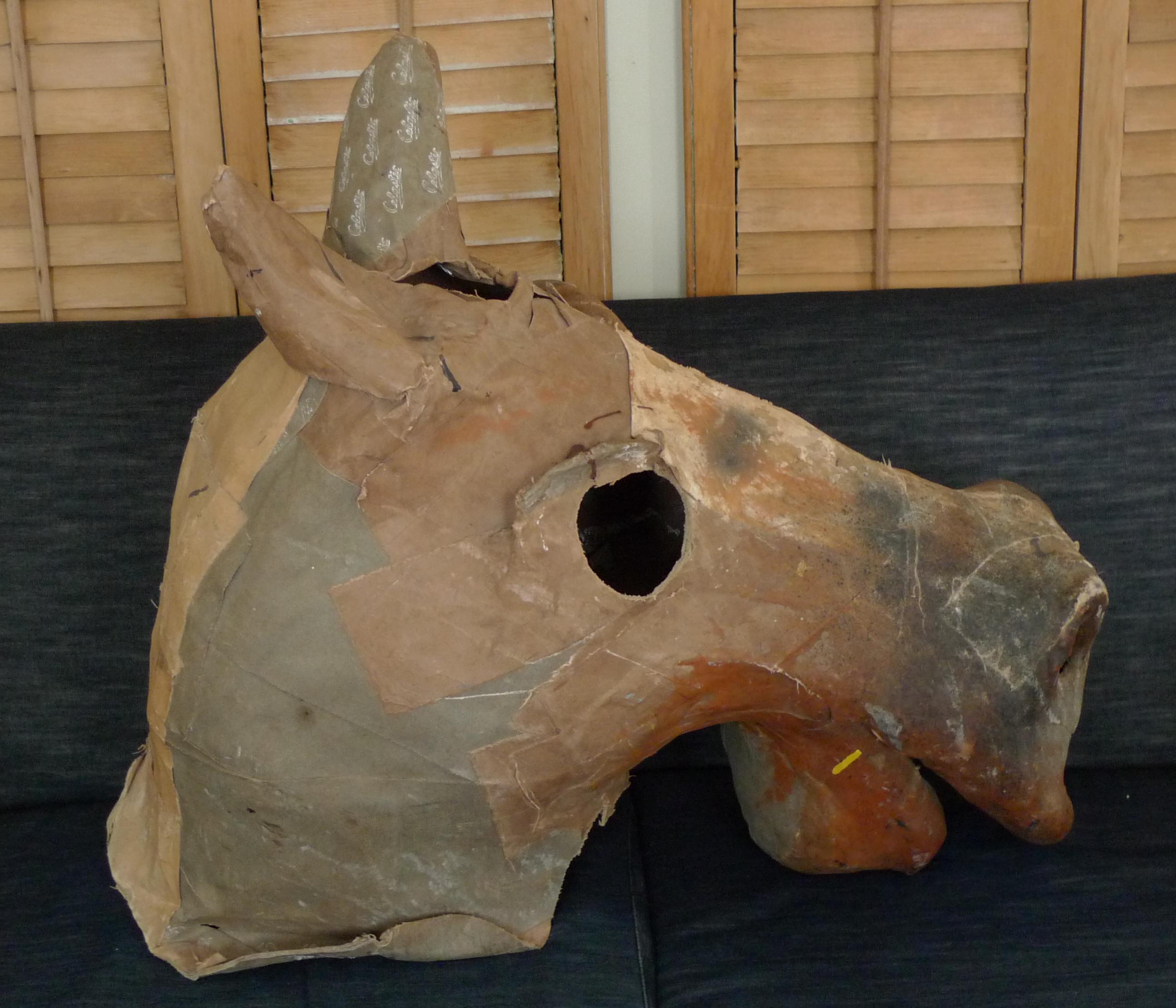 Costume Horse Head Oversize of Canvas from Atlanta Theater, circa 1930 For Sale 4