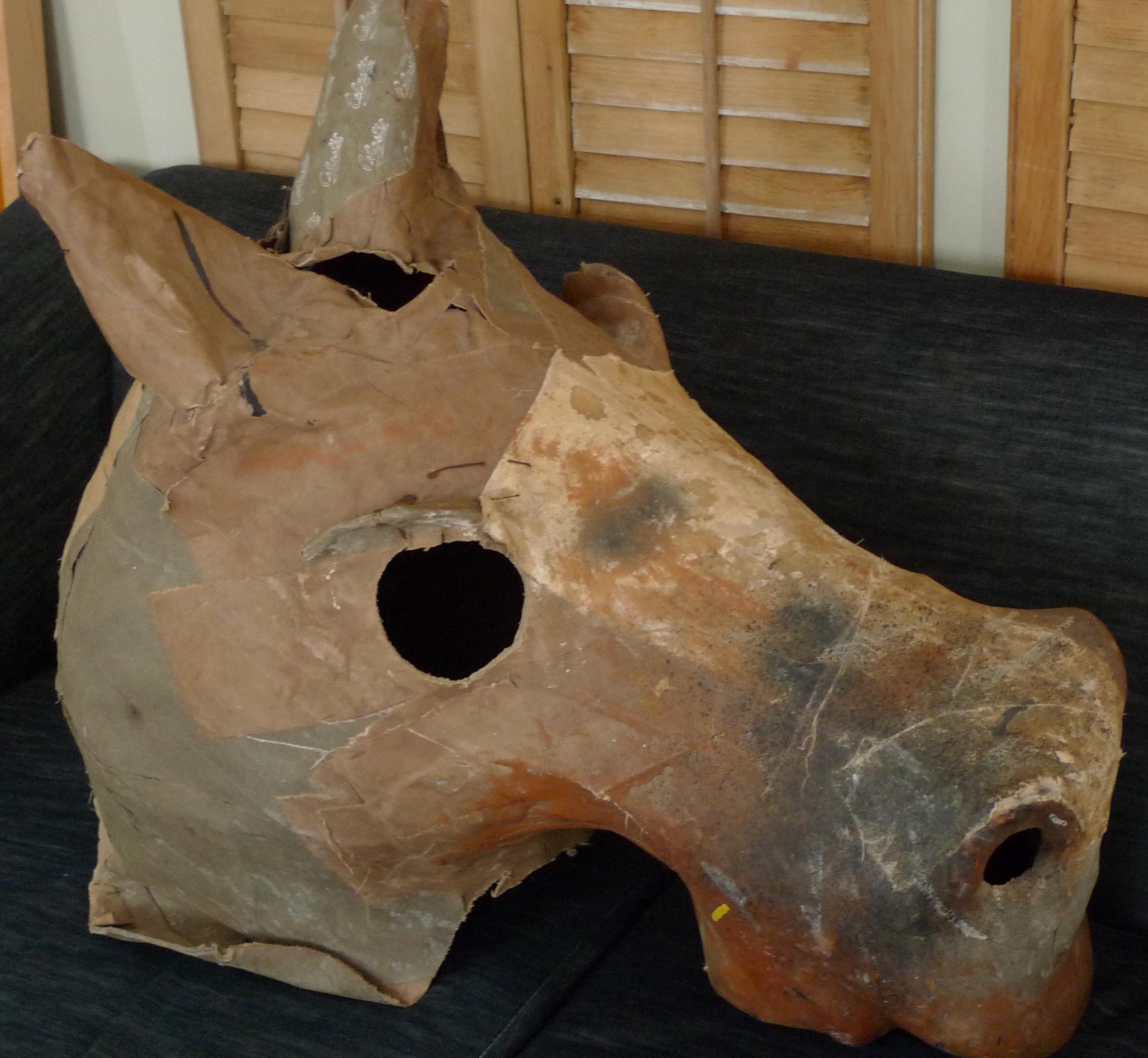 Costume Horse Head Oversize of Canvas from Atlanta Theater, circa 1930 For Sale 5