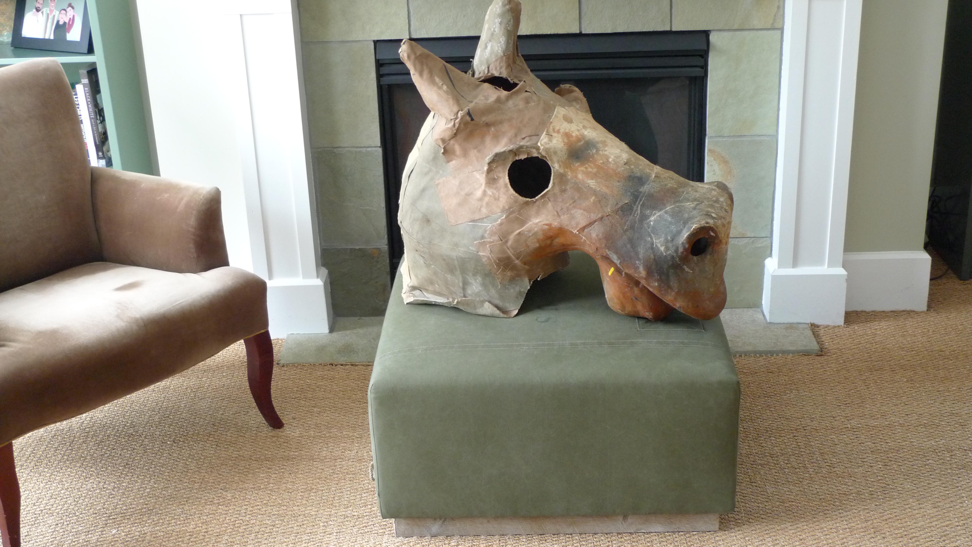 Costume Horse Head Oversize of Canvas from Atlanta Theater, circa 1930 For Sale 10