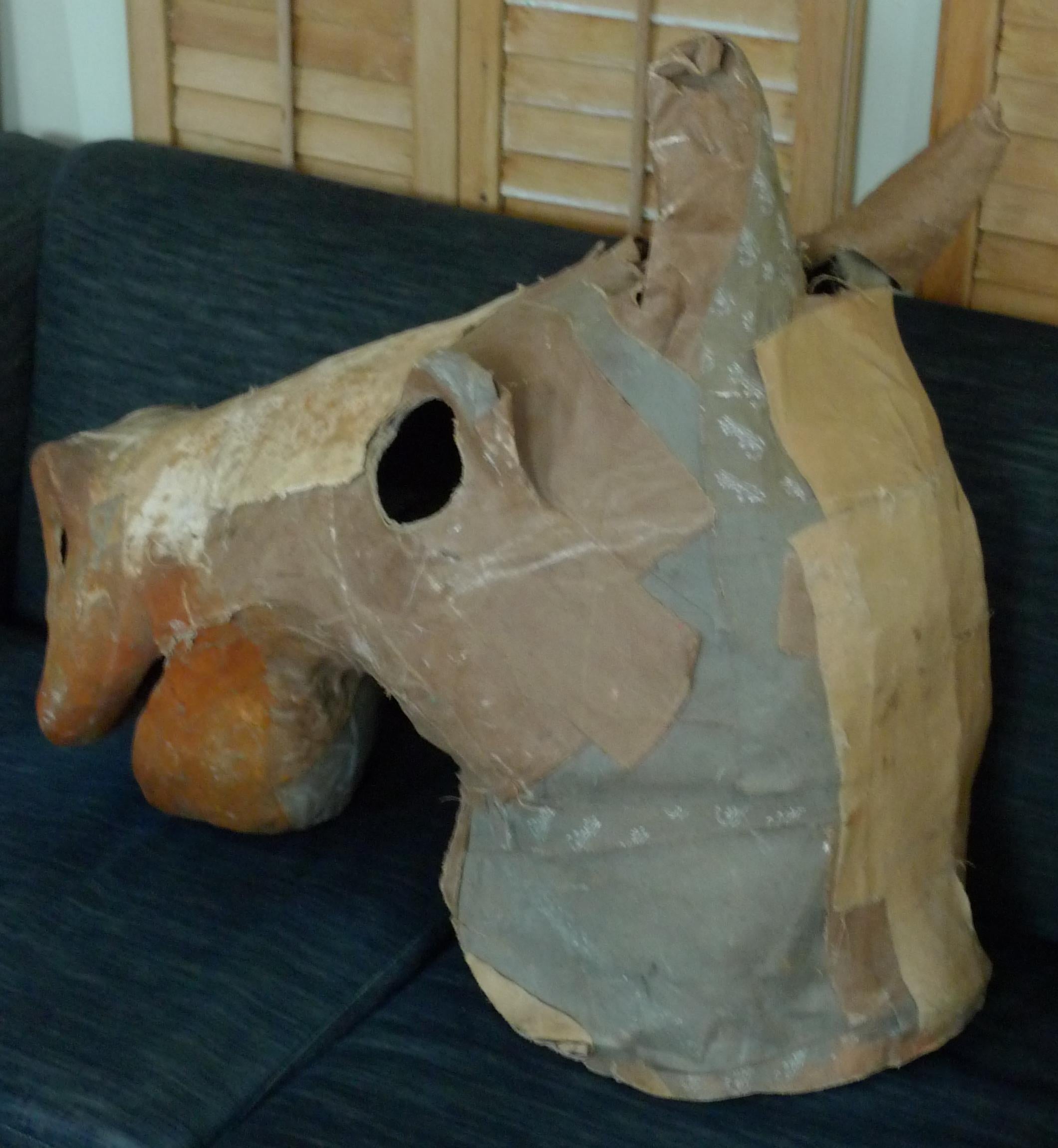 Hand-Crafted Costume Horse Head Oversize of Canvas from Atlanta Theater, circa 1930 For Sale