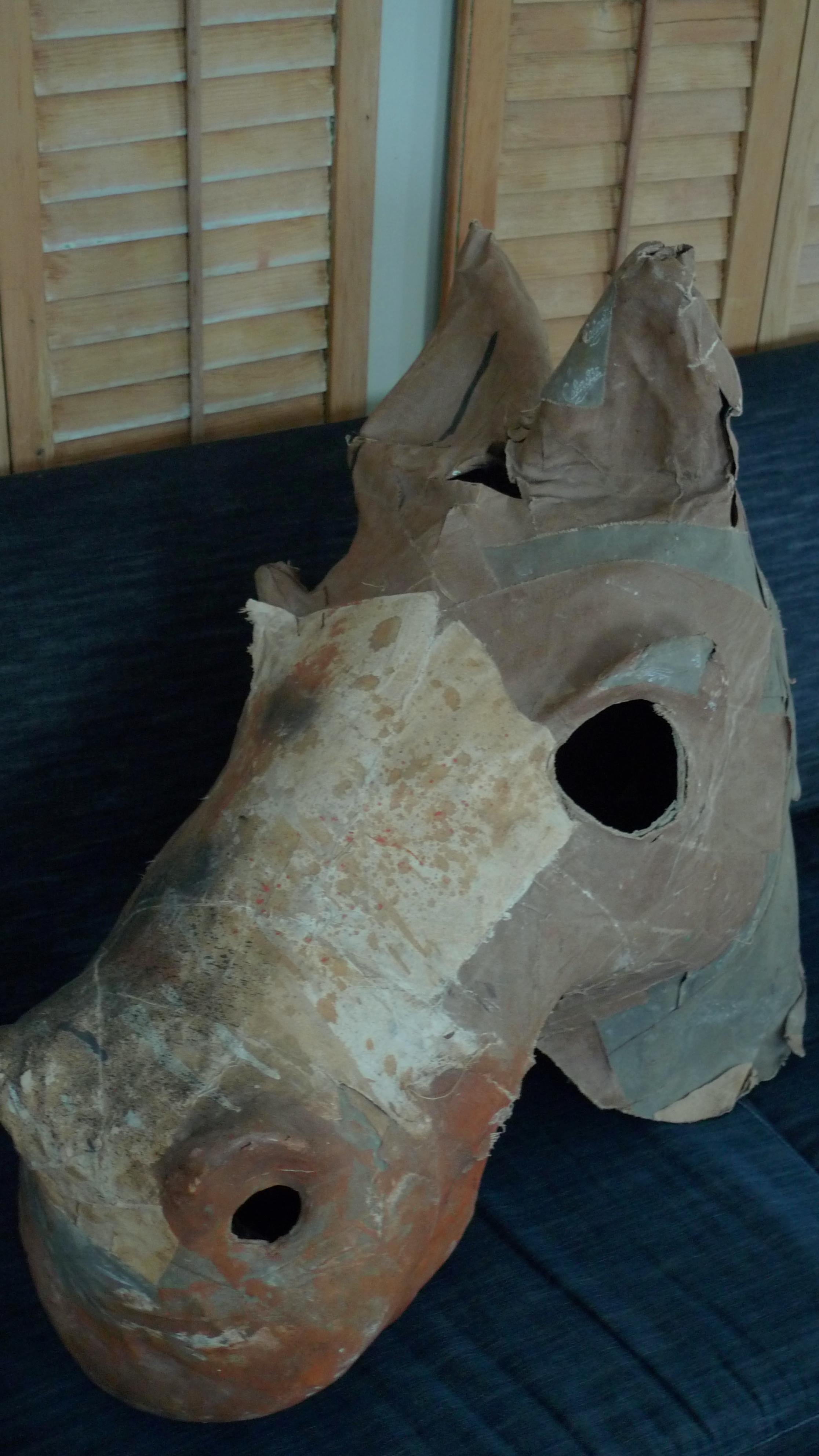 Costume Horse Head Oversize of Canvas from Atlanta Theater, circa 1930 In Good Condition For Sale In Madison, WI