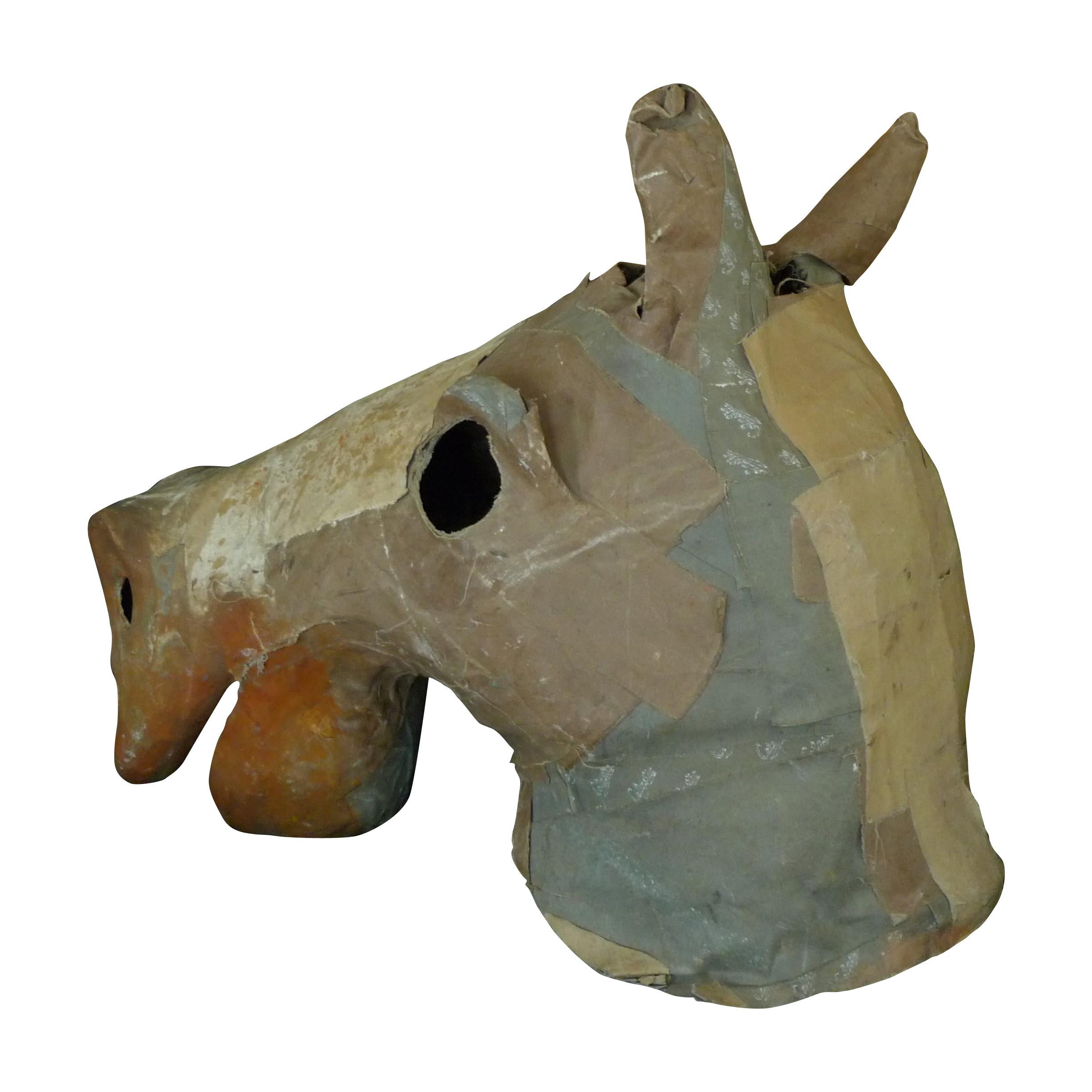 Costume Horse Head Oversize of Canvas from Atlanta Theater, circa 1930 For Sale