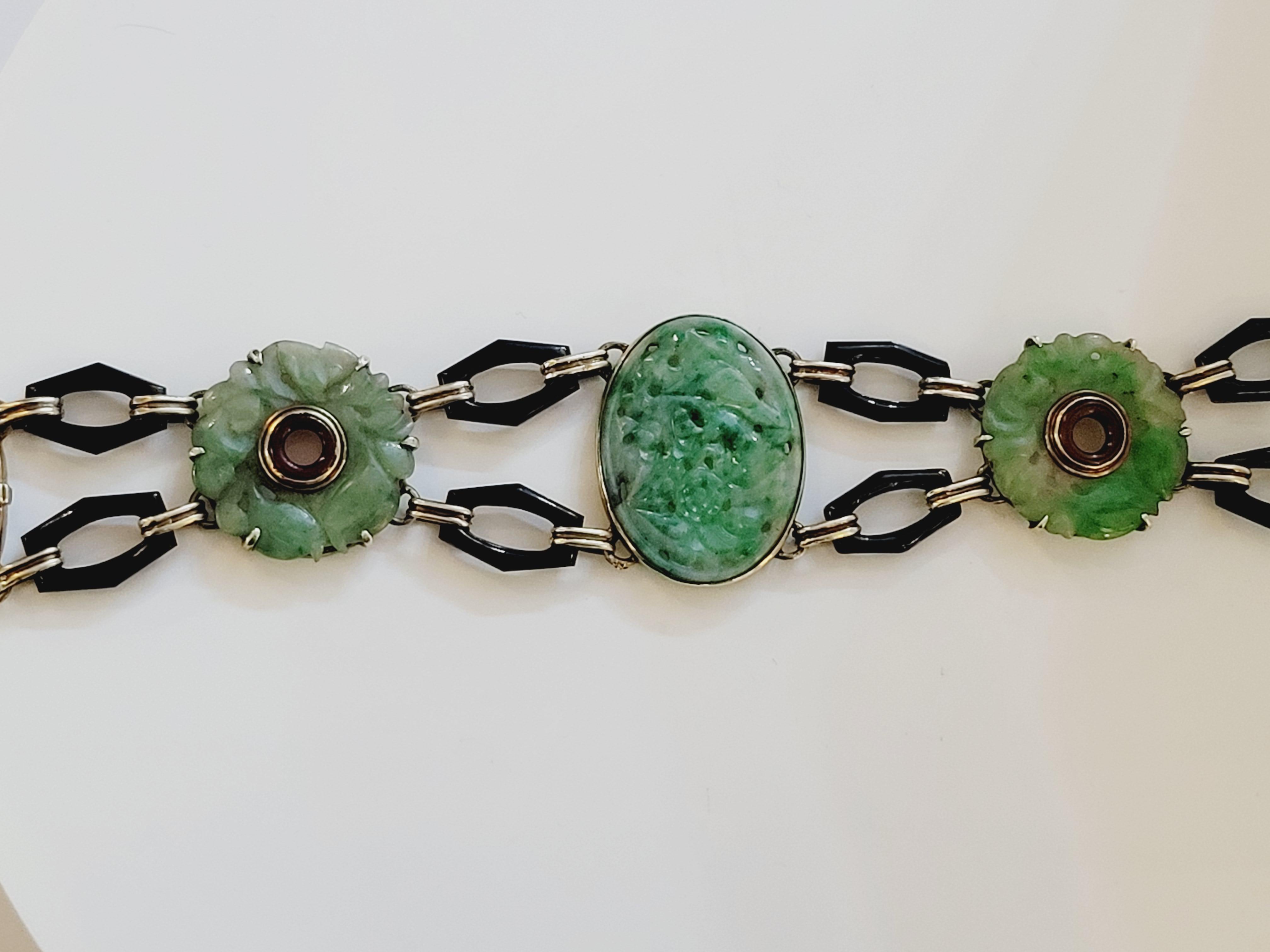 Costume made Bracelet 14k Jade In Excellent Condition In New York, NY
