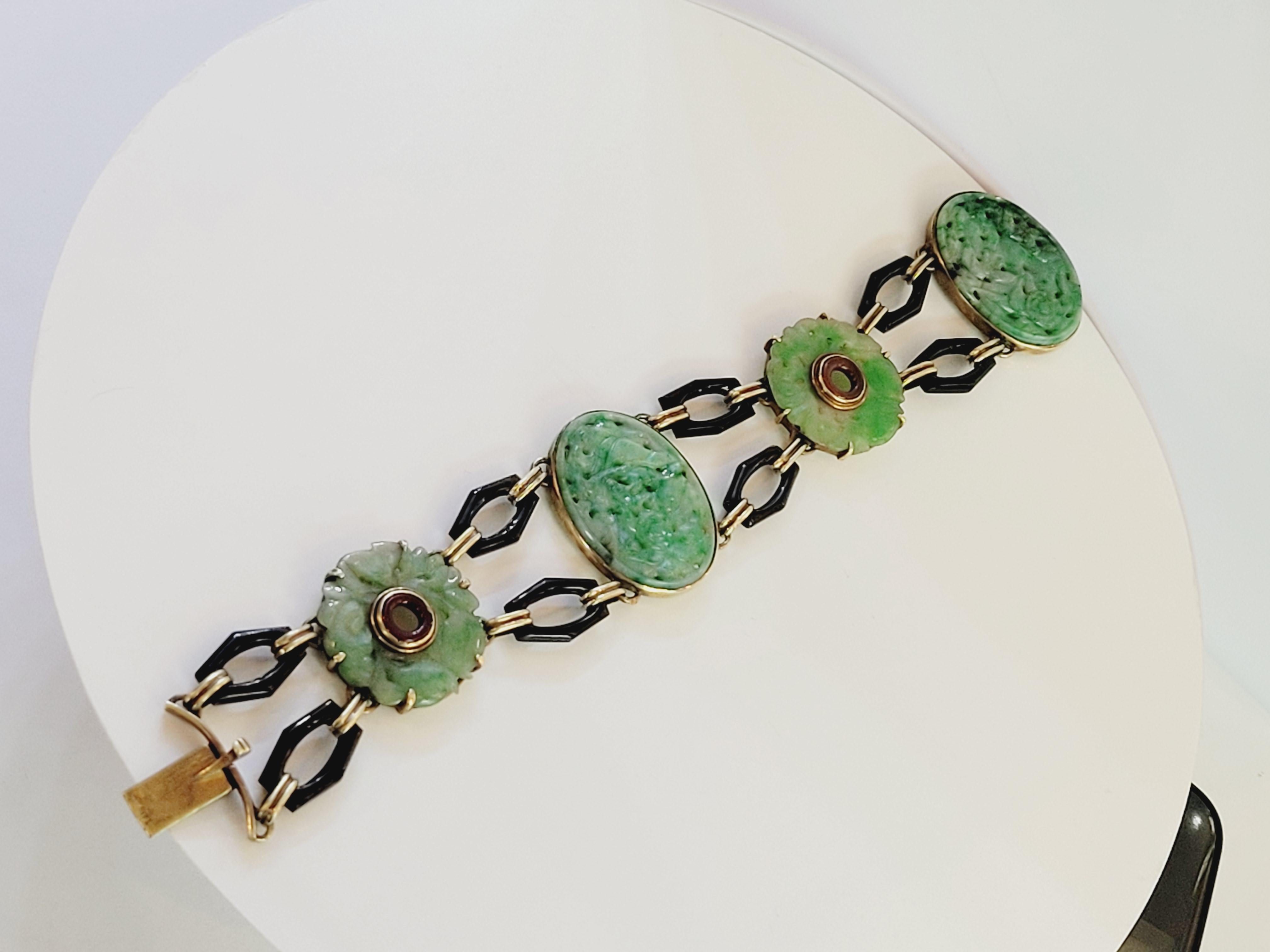 Women's Costume made Bracelet 14k Jade