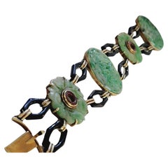 Antique Costume made Bracelet 14k Jade