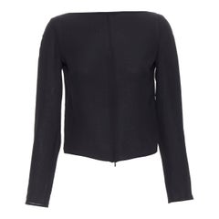COSTUME NATIONAL 100% seta nero, ampio collo a barca con zip sul davanti IT38 XS