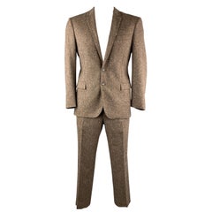 CoSTUME NATIONAL 42 Regular Brown Tweed Wool Blend Notch Lapel Suit