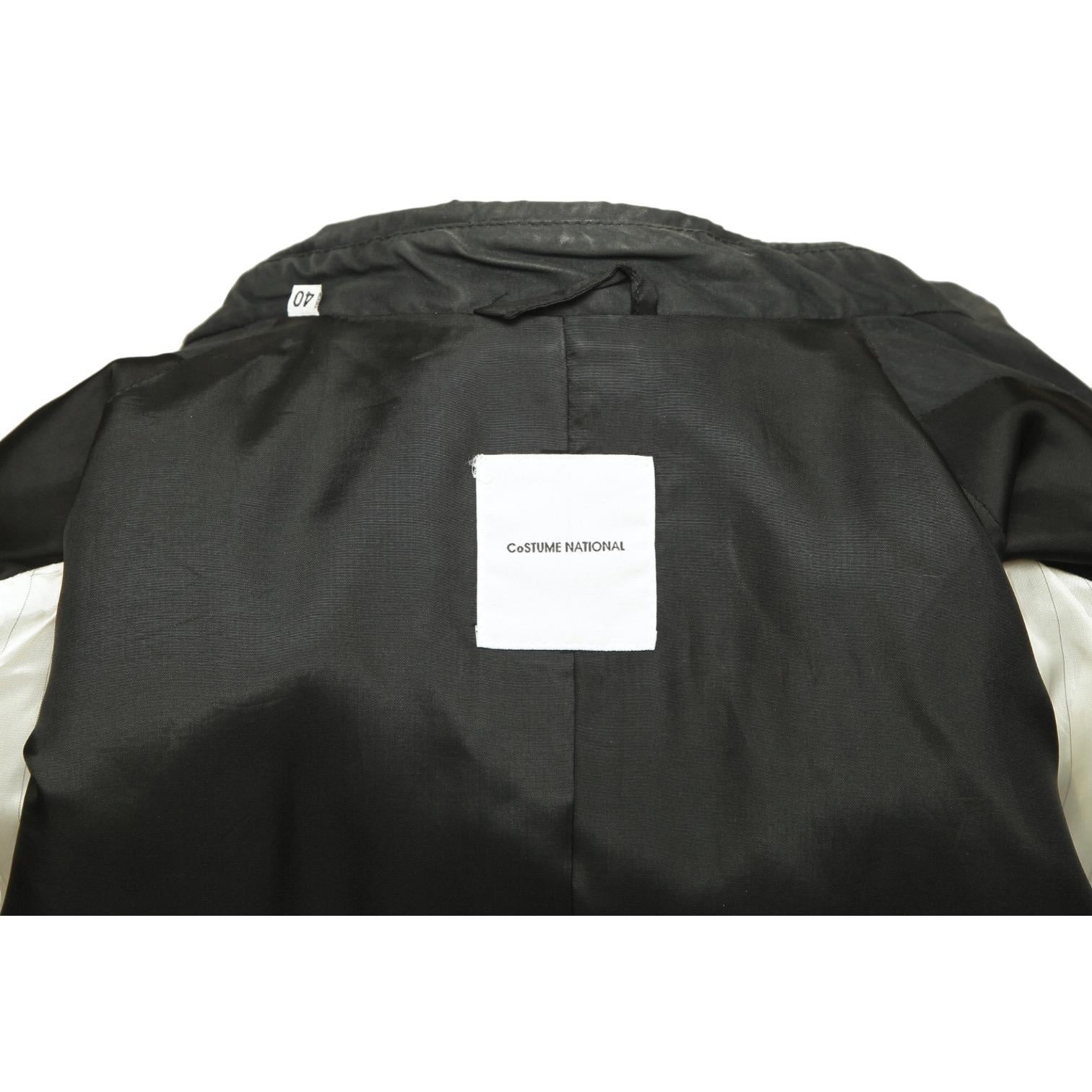 COSTUME NATIONAL Black Jacket Blazer Long Sleeve Lapel Button Down 40 Vintage For Sale 3