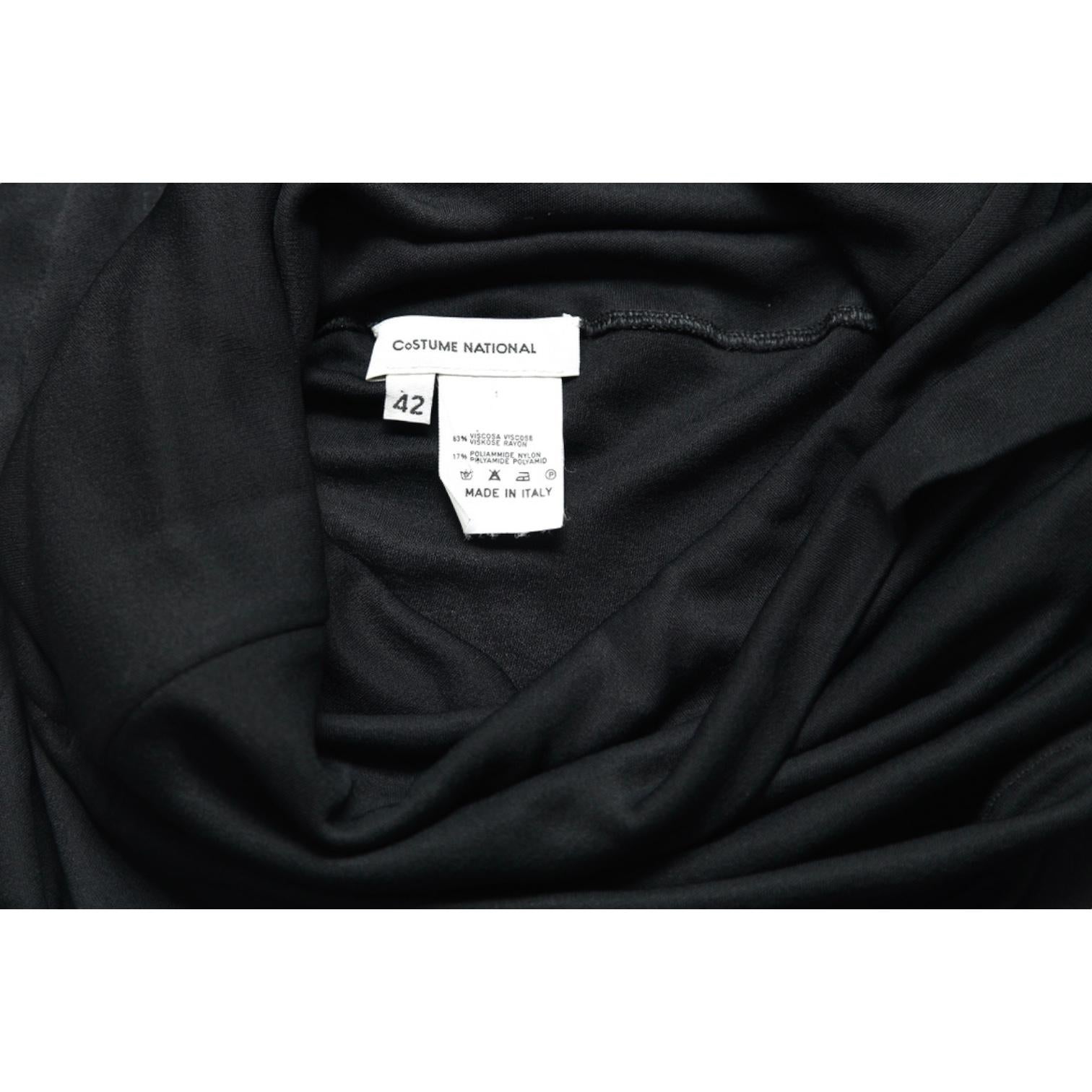 COSTUME NATIONAL Black Skirt Dress Long Maxi Viscose Sz 42 For Sale 1