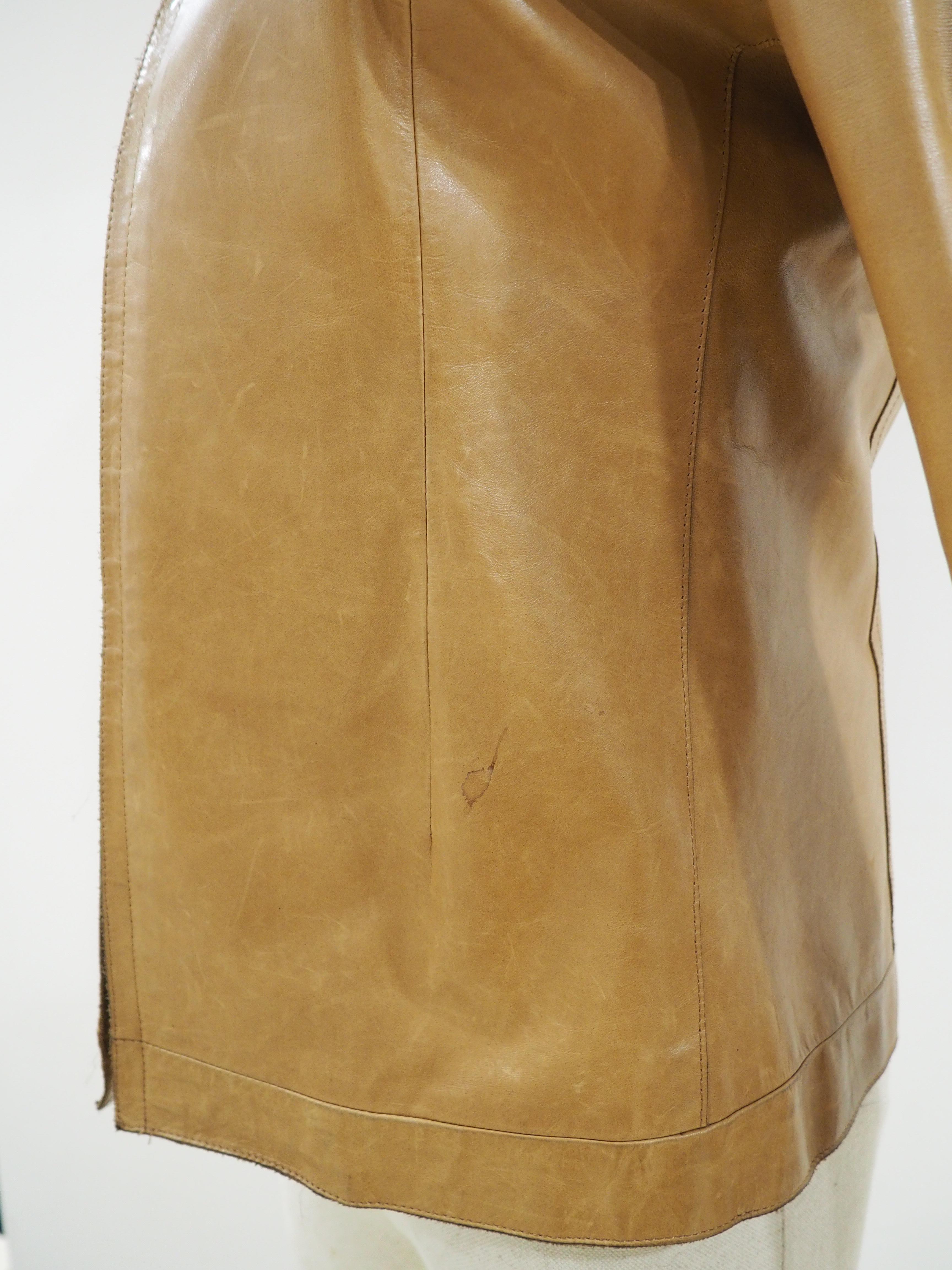 Brown Costume National leather jacket