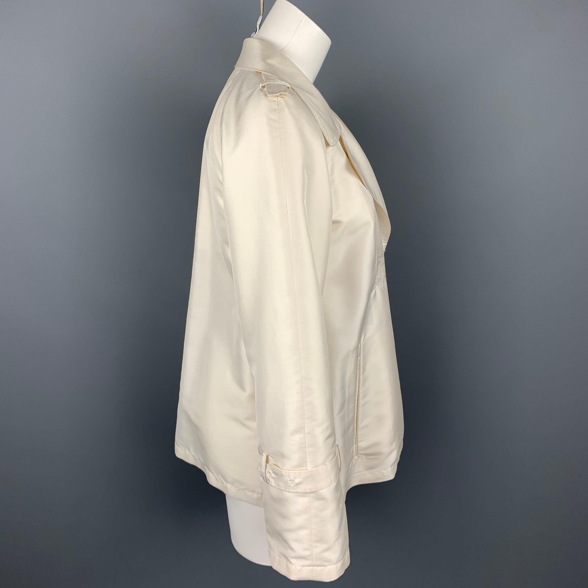 CoSTUME NATIONAL Size 2 Cream Twill Polyester A-Line Jacket In Good Condition For Sale In San Francisco, CA