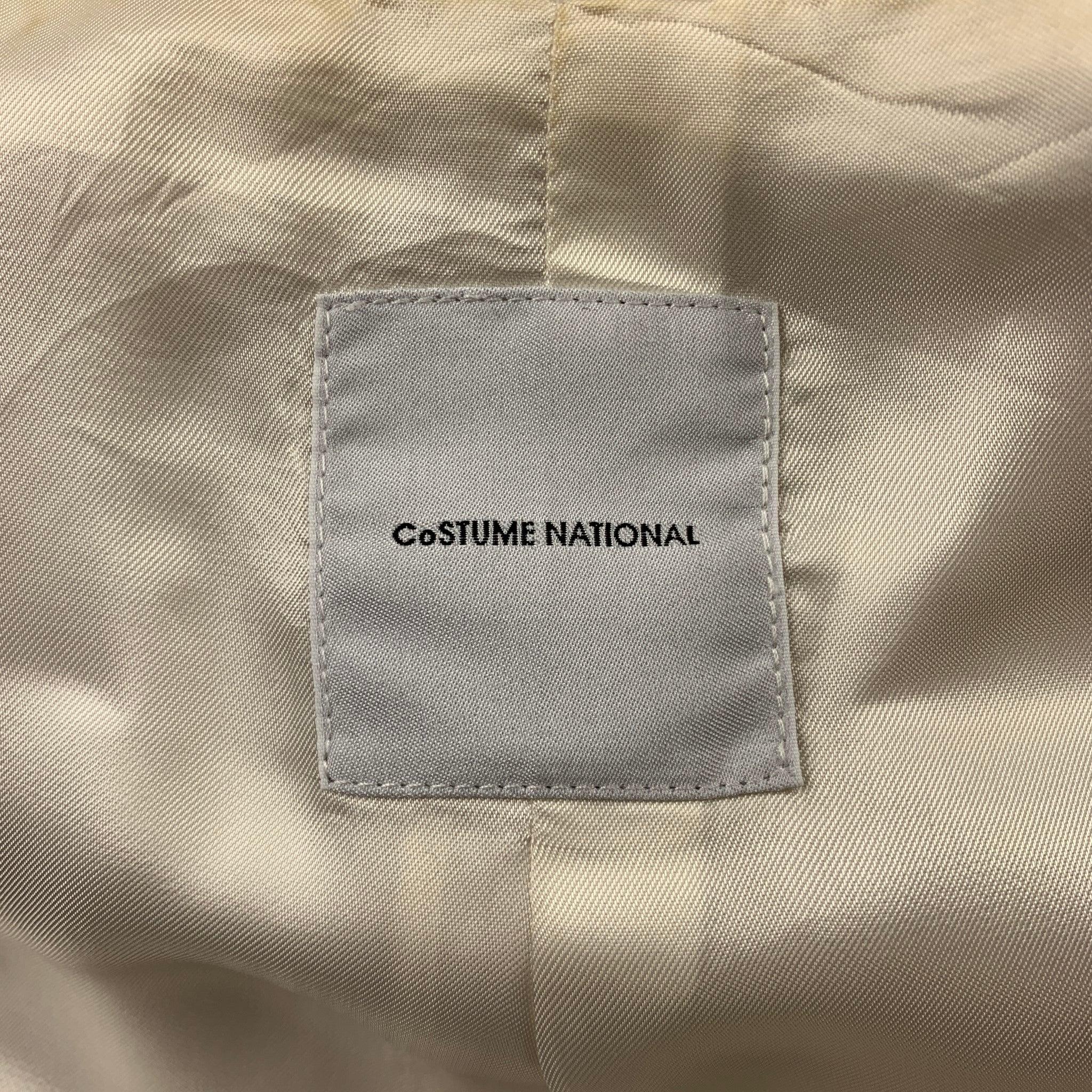 CoSTUME NATIONAL Size 2 Cream Twill Polyester A-Line Jacket For Sale 1