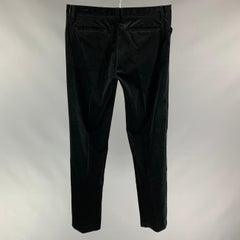 CoSTUME NATIONAL Size 30 Black Velvet Cotton Button Fly Dress Pants