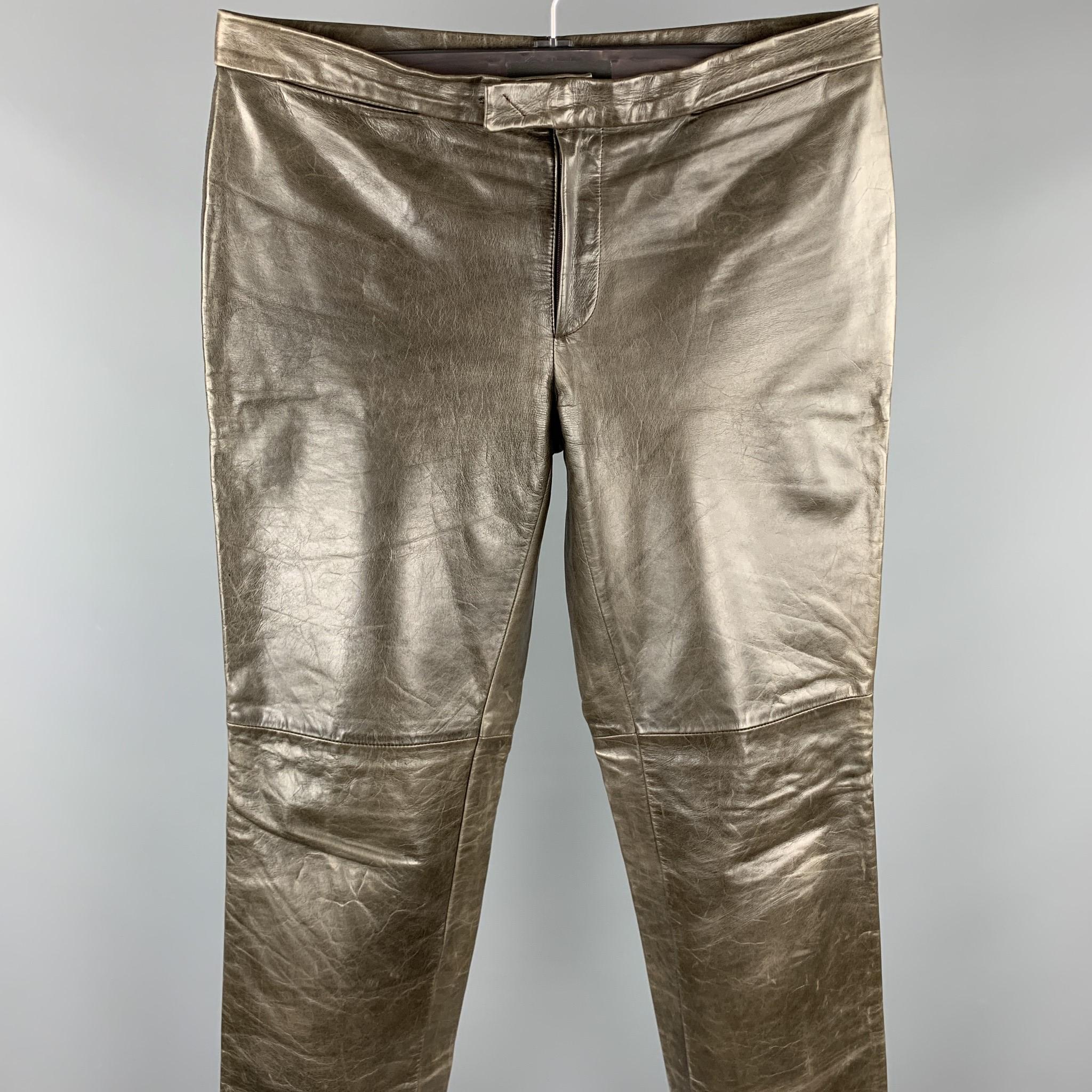 taupe leather pants