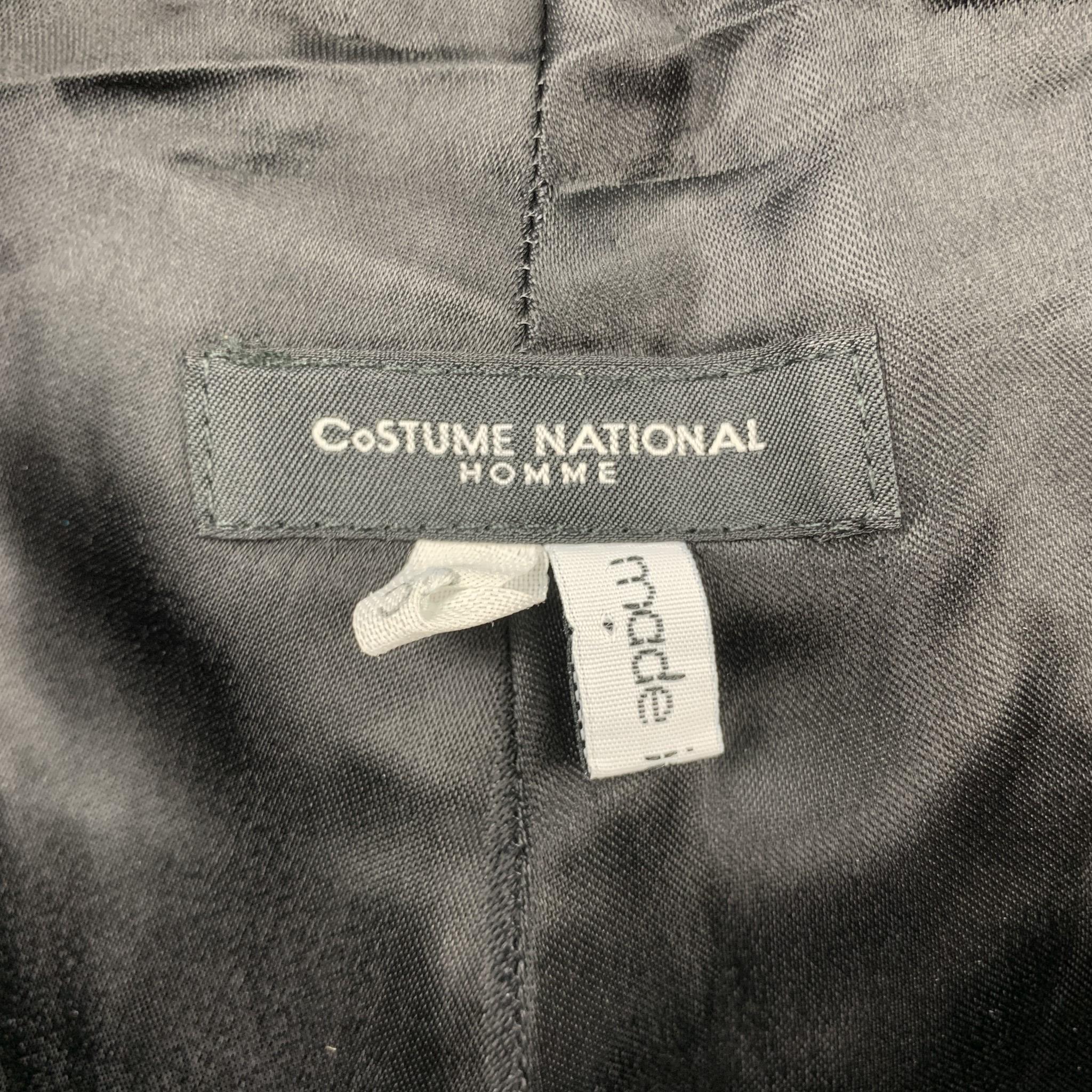 CoSTUME NATIONAL Size 34 Taupe Distressed Leather Biker Style Pants In Good Condition In San Francisco, CA