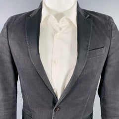 CoSTUME NATIONAL Size 36 Black Cotton Blend Peak Lapel Sport Coat