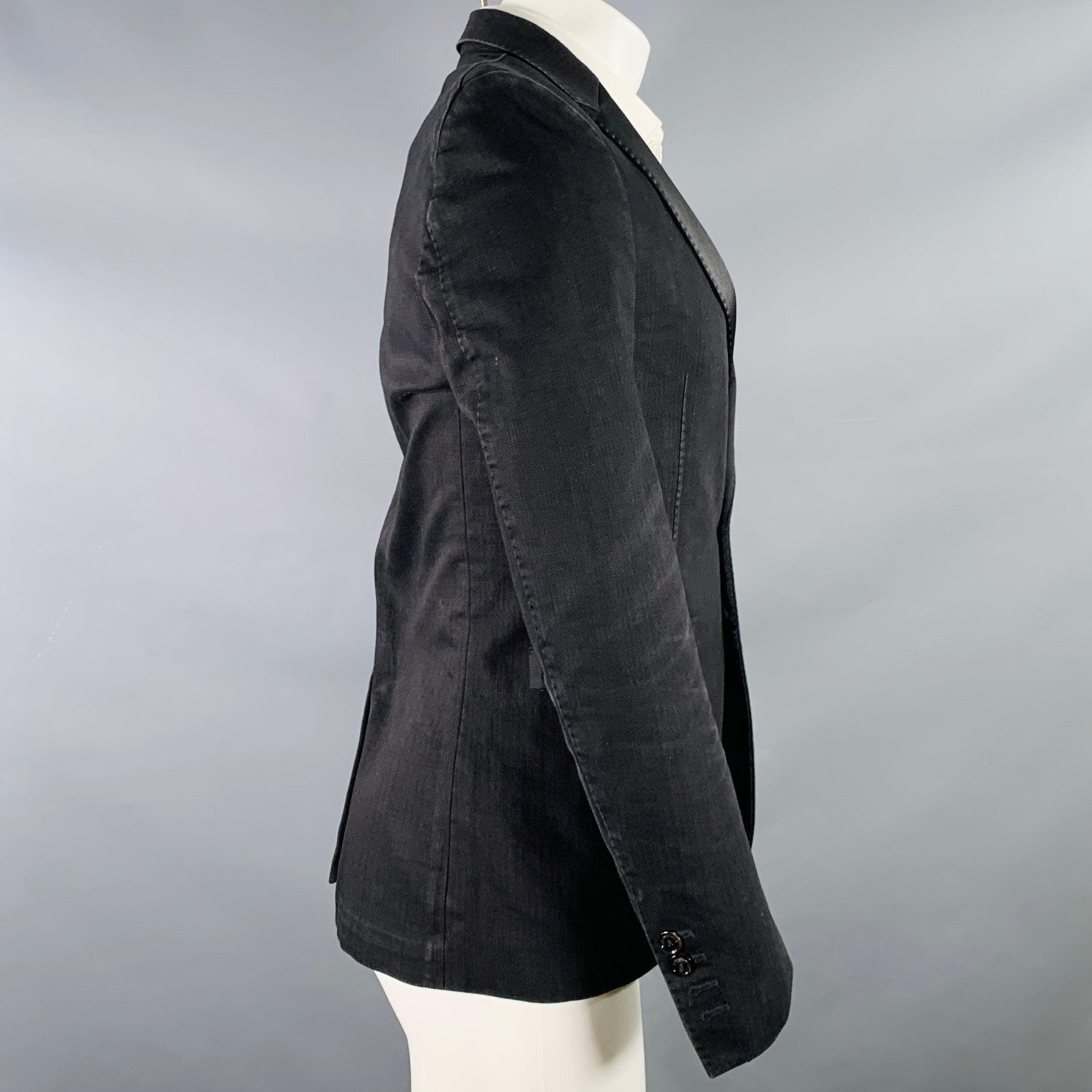 CoSTUME NATIONAL Größe 36 Schwarz Baumwolle Mischung Peak Lapel Sport Mantel im Zustand „Hervorragend“ im Angebot in San Francisco, CA
