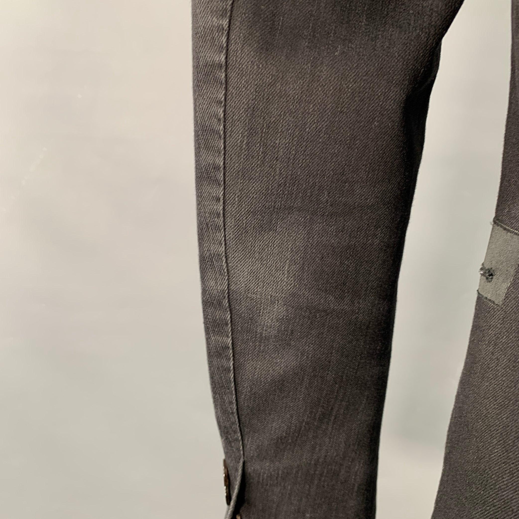 CoSTUME NATIONAL Größe 36 Schwarz Baumwolle Mischung Peak Lapel Sport Mantel im Angebot 1