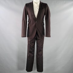 CoSTUME NATIONAL Size 38 Brown Grey Pinstripe Wool Single Button Suit