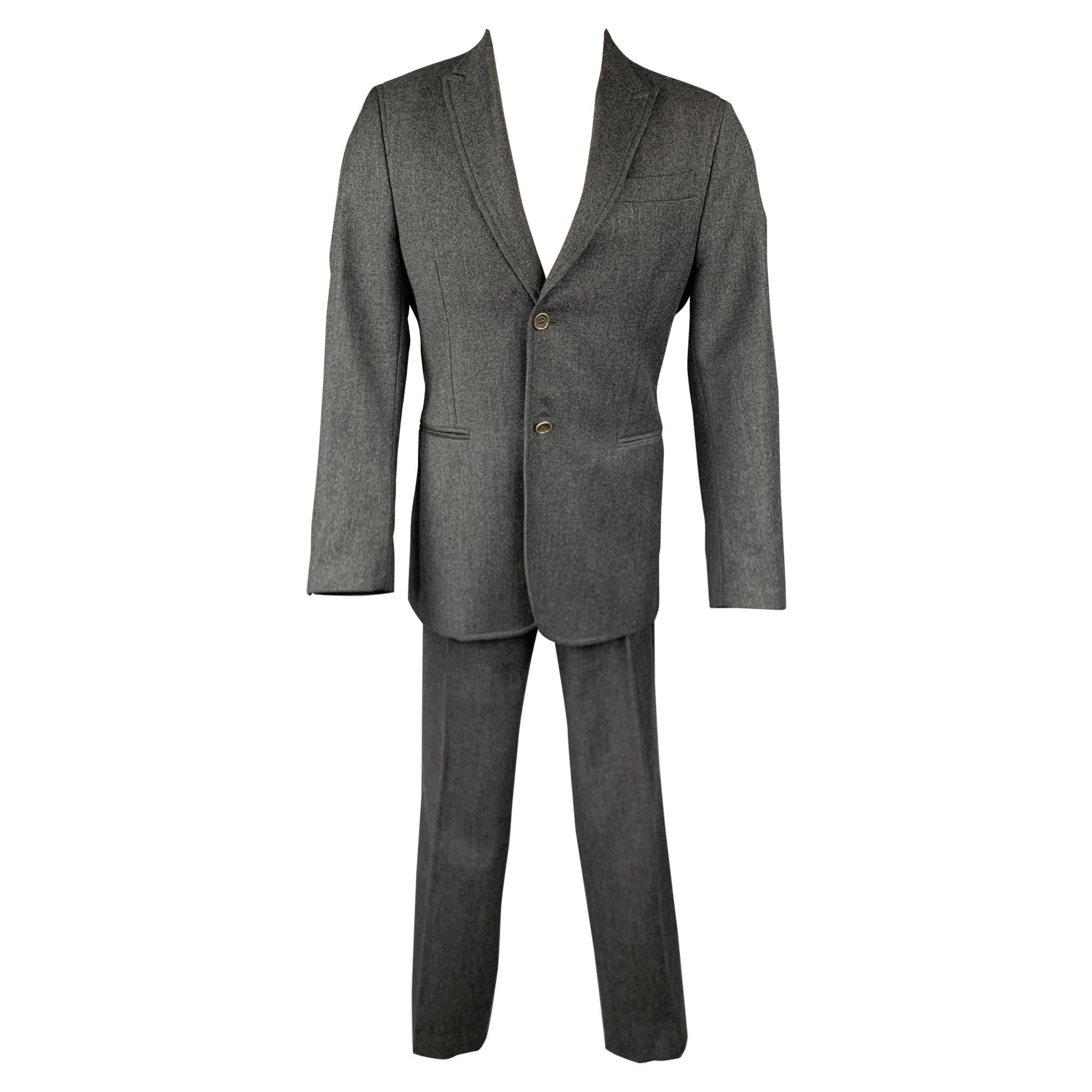 CoSTUME NATIONAL Size 38 Regular Dark Gray Wool Peak Lapel Suit