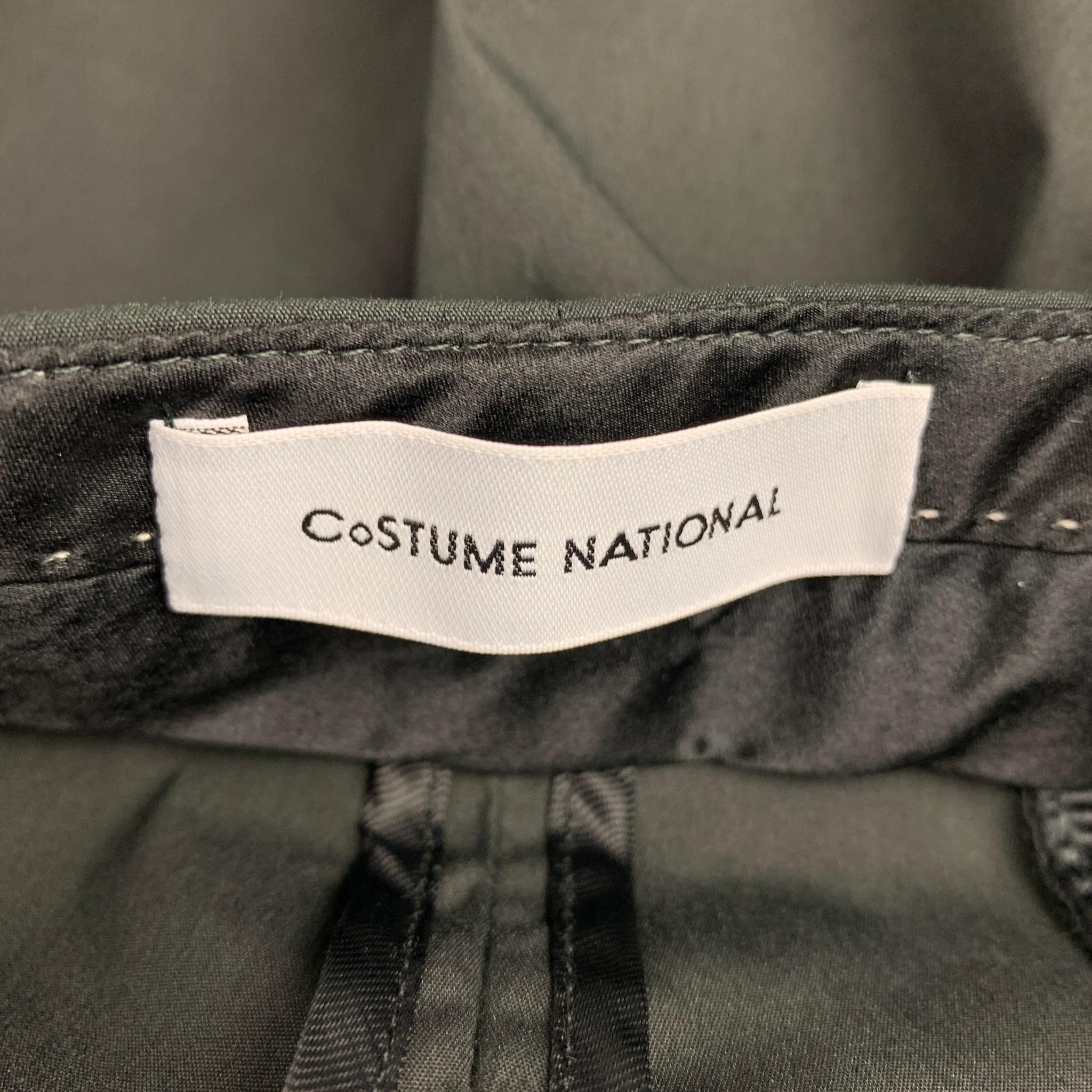 CoSTUME NATIONAL Size 4 Black Cotton Blend Narrow Leg Dress Pants In Good Condition In San Francisco, CA